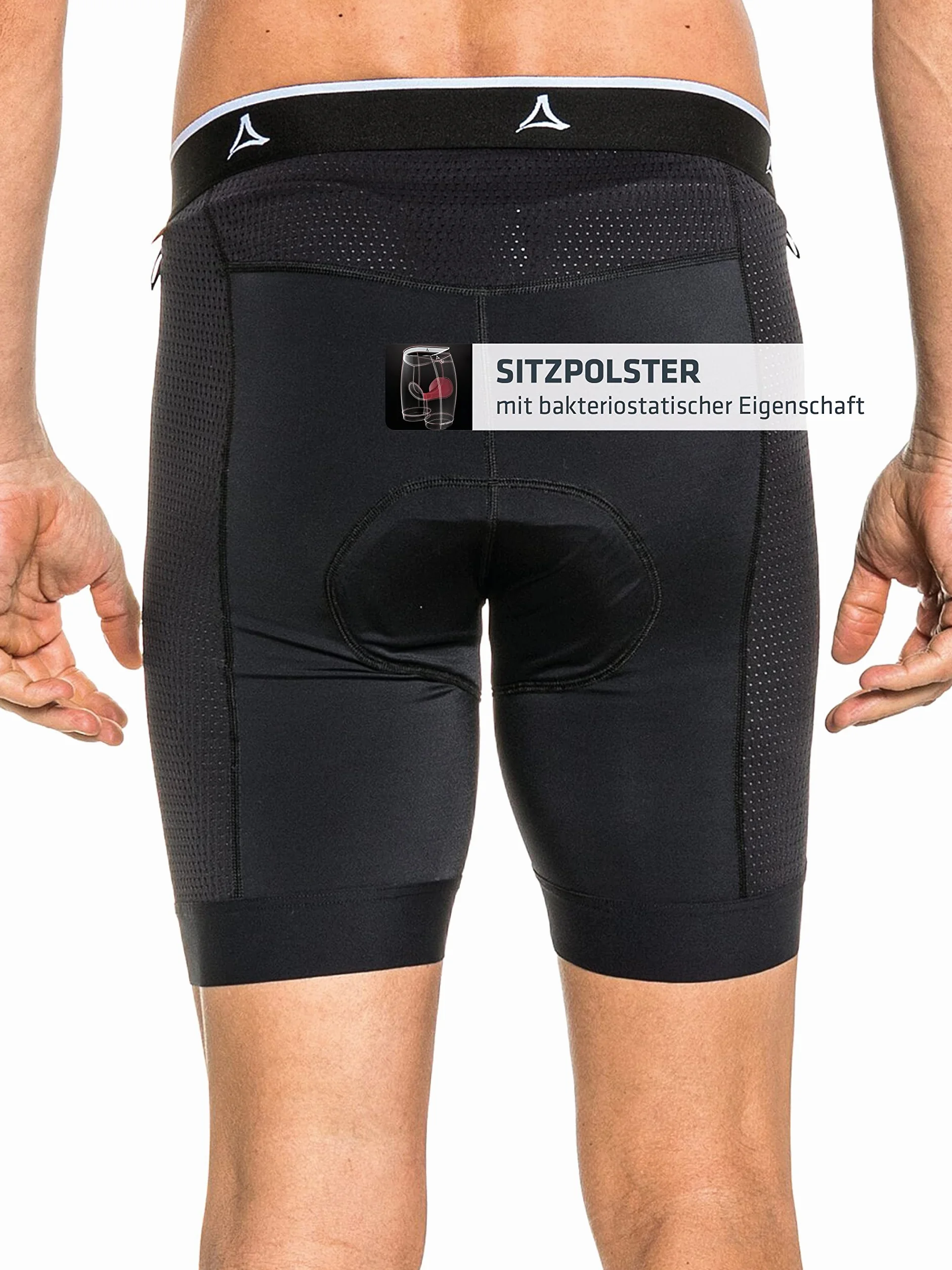 Schöffel Skin Pants 8h M - Oddychające spodnie rowerowe ze stretchem z wyściółką i mappingiem, majtki rowerowe z bakteriostatyczną powłoką azotanu srebra Mężczyźni