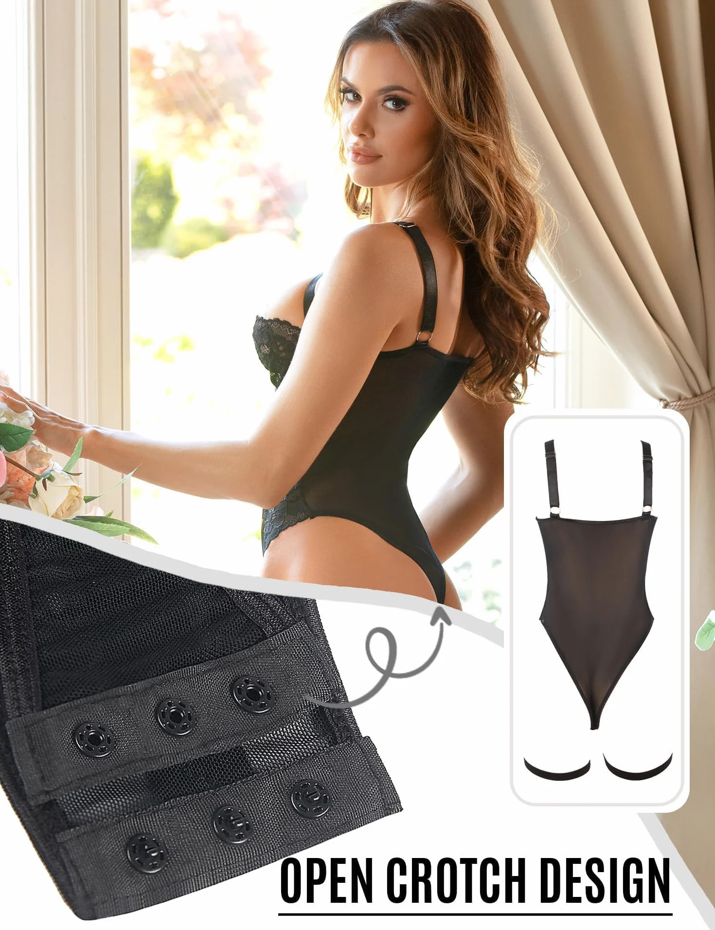 ohmydear Damska bielizna seksowna koronkowa body koronkowe body miś duże rozmiary body dla kobiet bielizna erotyczna przezroczysta podwiązka bielizna Curvy bielizna dla kobiet