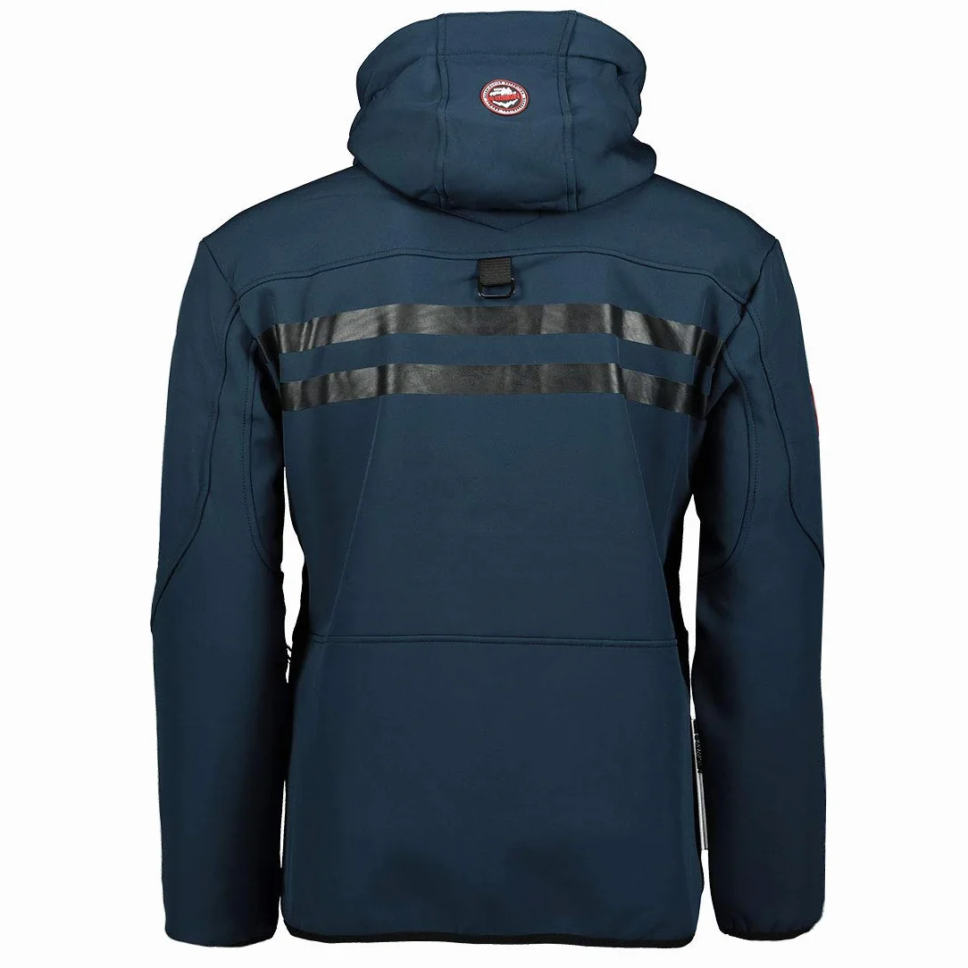 Geographical Norway Royaute Męska wodoodporna kurtka softshellowa dla mężczyzn, oddychająca, outdoorowa, z kapturem, taktyczna, odporna na zimowe warunki, wiatrówka