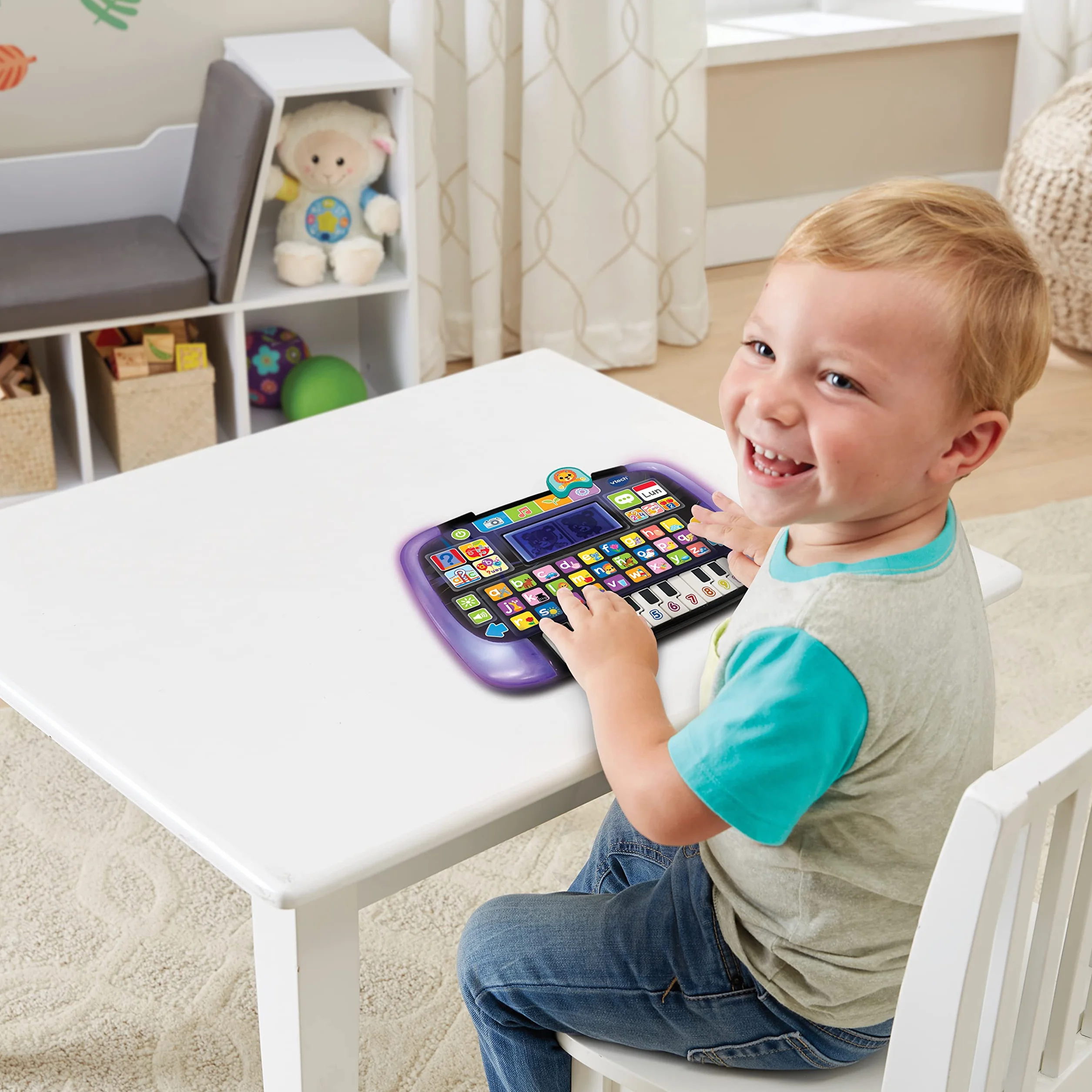 VTech 3480-551722 Panel Edukacyjny z tabletem fortepianowym dla dzieci Multi-App, interaktywne zabawki dla dzieci +2 lata, wersja ESP