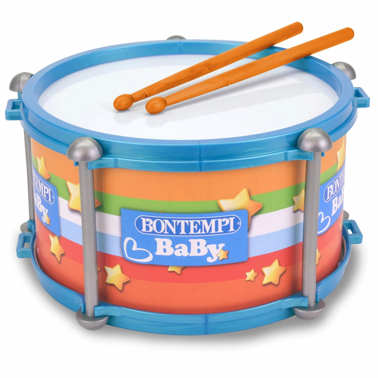 Bontempi | BabyBeat - Zabawka bębenek z podwójną membraną dla małych perkusistów, 245x245x135 mm