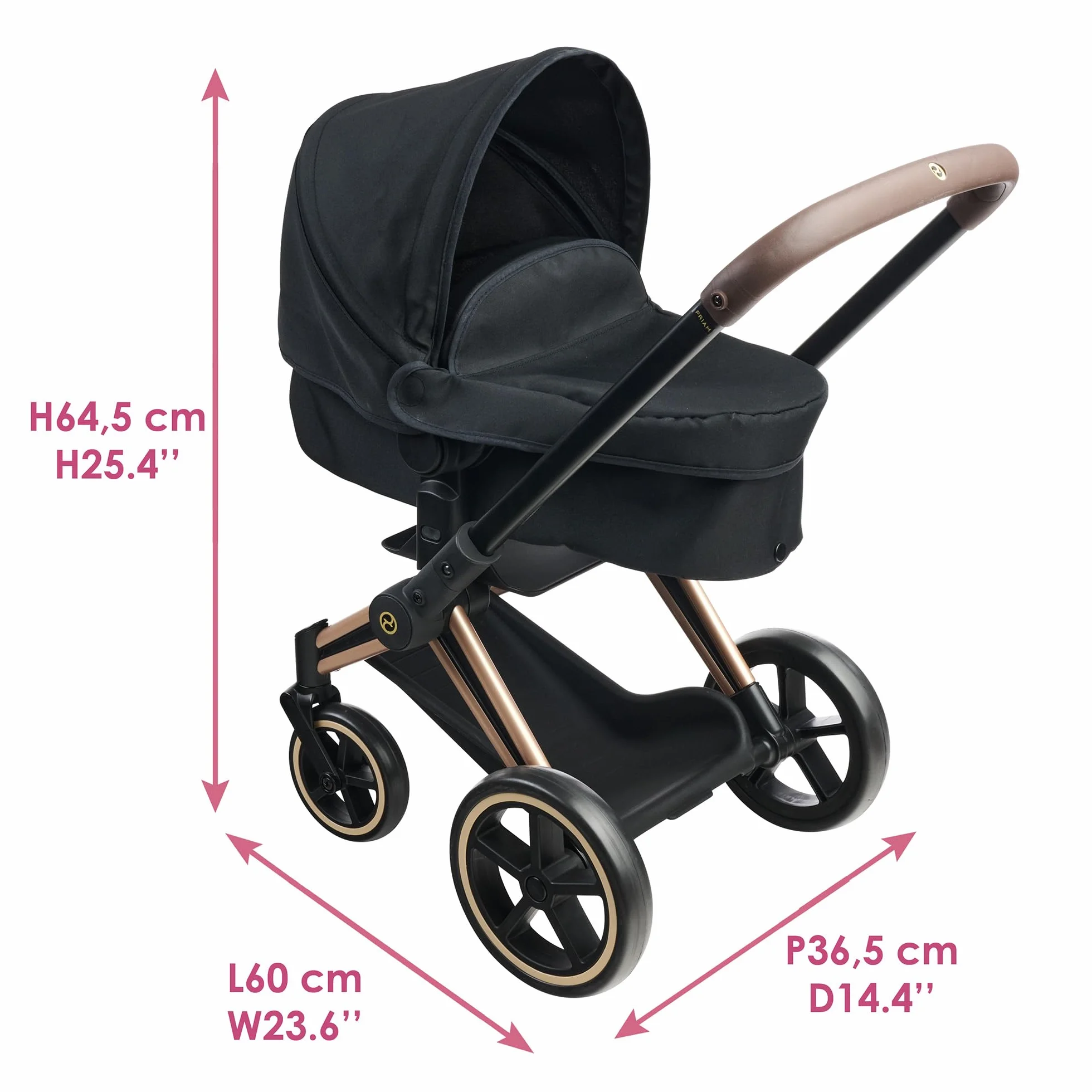 Corolle - Wózek dziecięcy Cybex Black, Akcesoria do Poupon 36 i 42 cm, od 3 lat, 9000142070