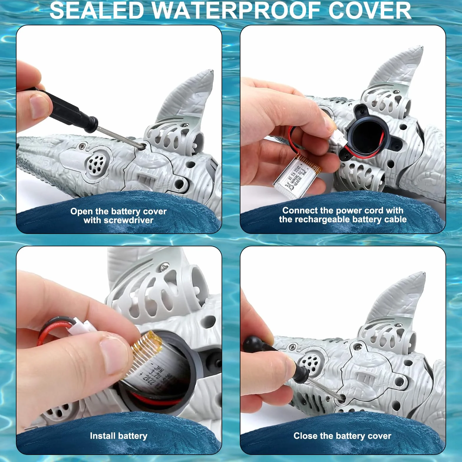 zdalnie sterowana łódź Mosasaurus z mgiełką, zdalnie sterowana wodna łódź, podwójny śmigło, zabawka dla dzieci