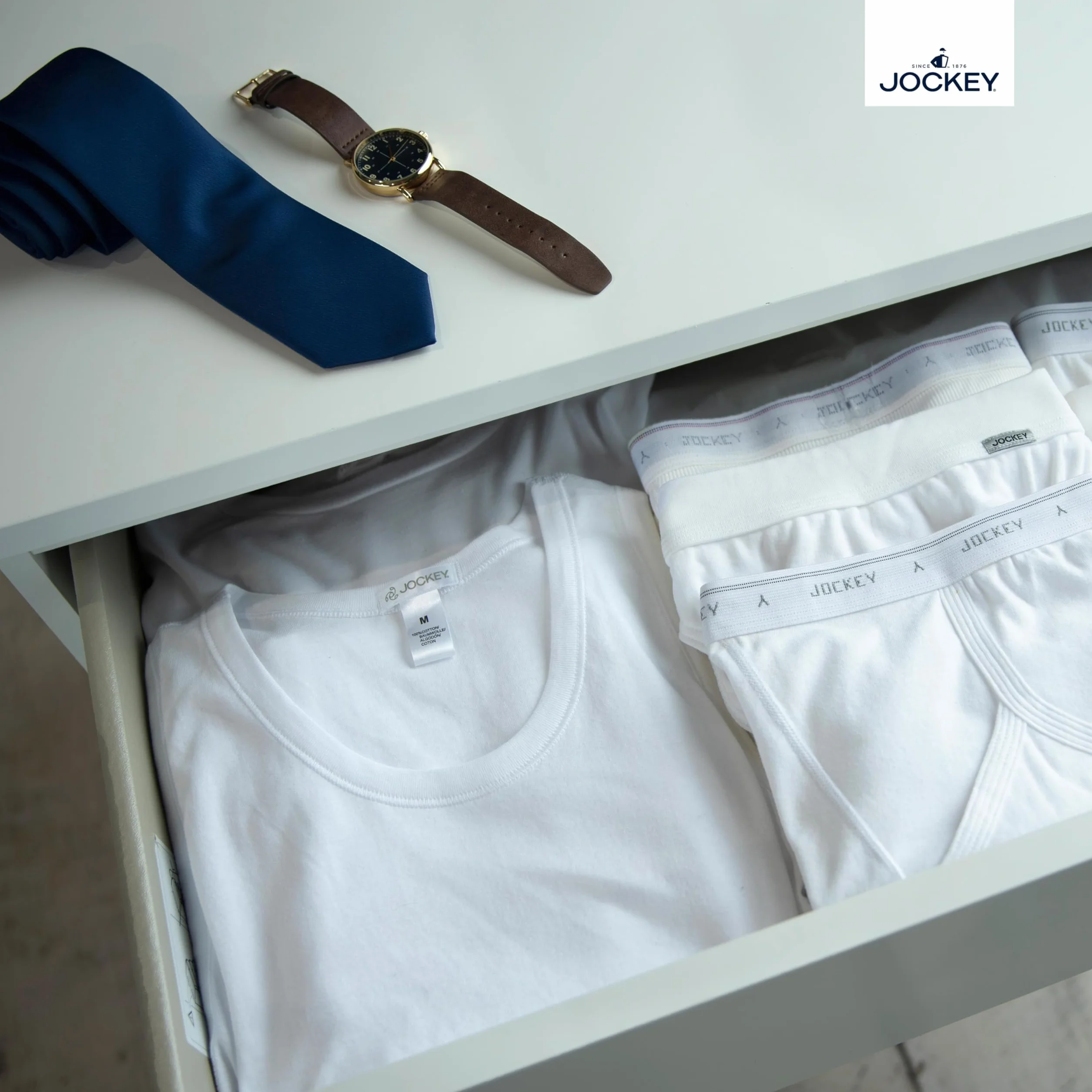 Jockey Classic Cotton Rib Ashirt - podkoszulek męski, tank top ze 100% czesanej bawełny, oddychający podkoszulek funkcyjny, bez rękawów, z drobnymi prążkami, szeroki krój