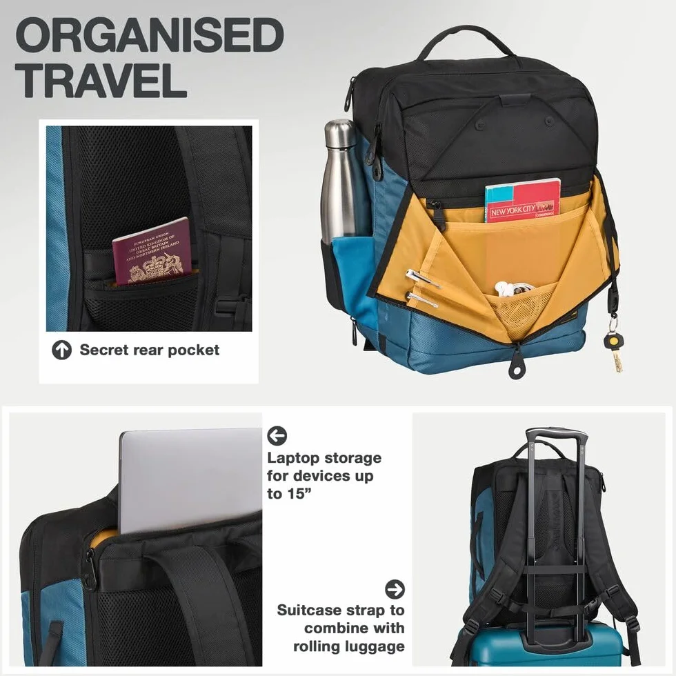 Cabin Max Equator X Carry On podróżna torba kabinowa, Niebieski Galapagos, 24L