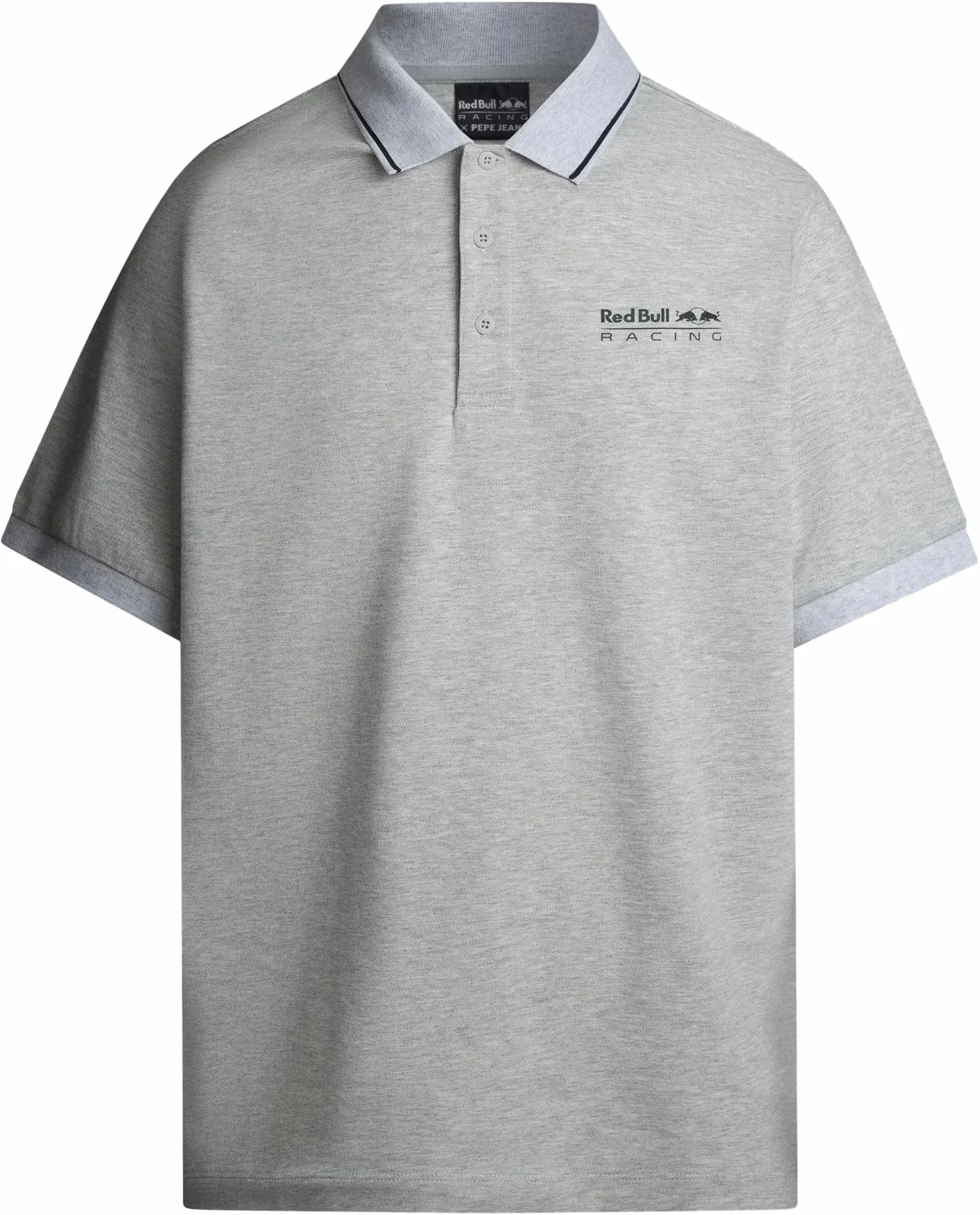 PEPE JEANS męska koszulka polo z logo z końcówkami, szara (MARL GREY), M, Szary (Marl Grey), M