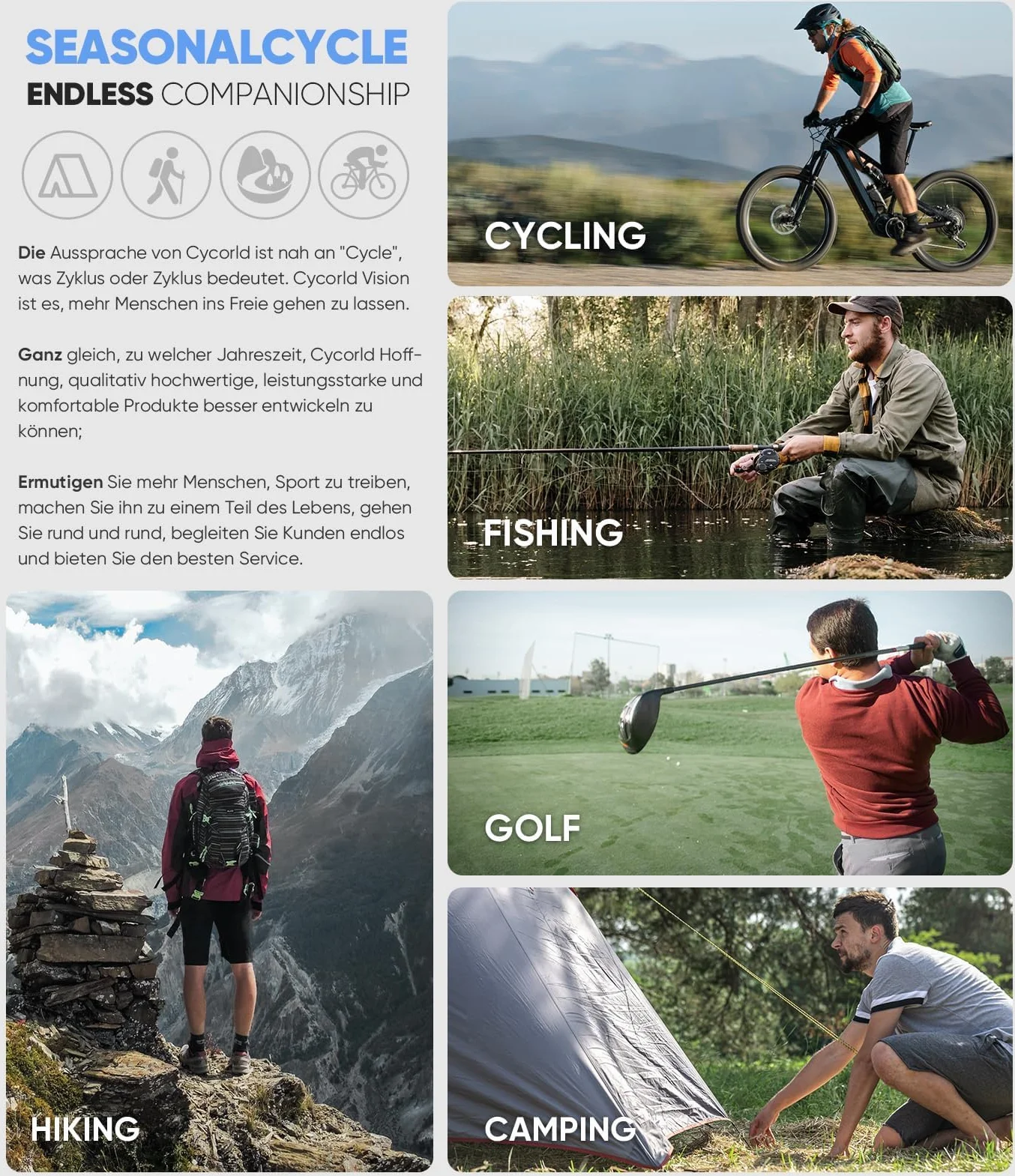 Cycorld Męskie krótkie spodnie trekkingowe, męskie spodenki bermudy, szybkoschnące, z 6 kieszeniami, outdoorowe, do trekkingu, jazdy na rowerze, na kemping, czarny
