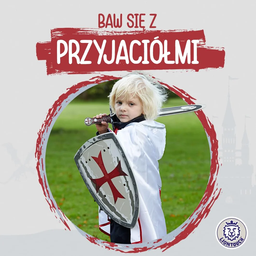 Liontouch 150LT średniowieczna maltańska pianka zabawka kask dla dzieci | część linii kostiumowej dla dzieci