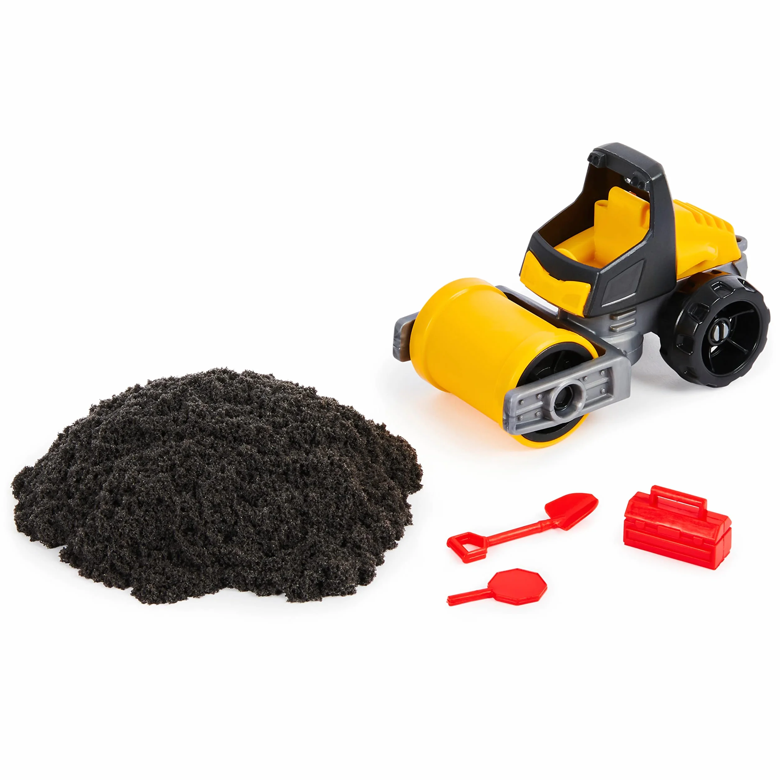Kinetic Sand, Kop i burz, czarny piasek kinetyczny z pojazdem, dla dzieci od 3 lat