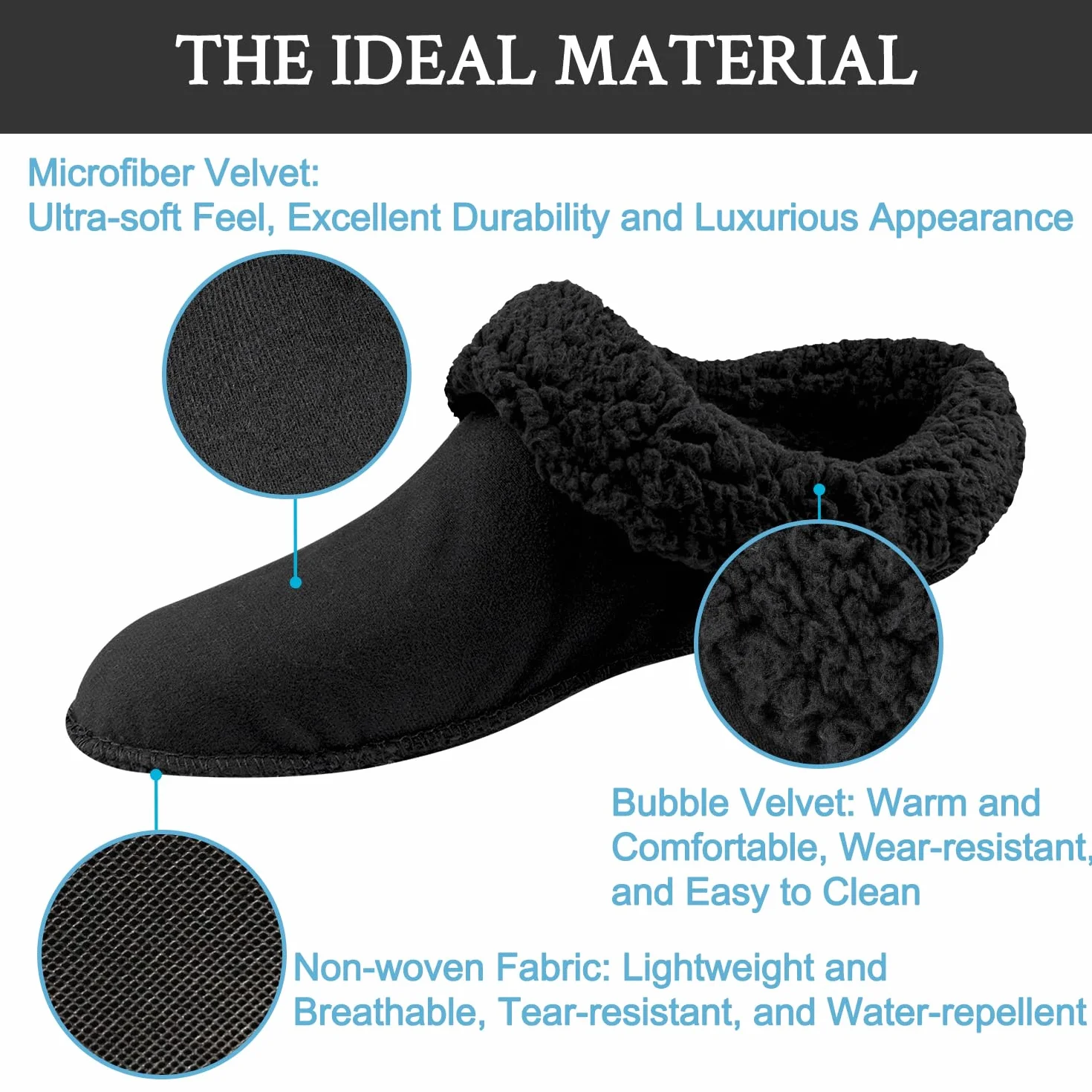 Endoto Wkładki do Crocs(Wersja Zimowa) Clog Butów, Zamiennik Wkladka Zamienne Pluszowa Podszewka Insoles Replacement Insert(Czarny)