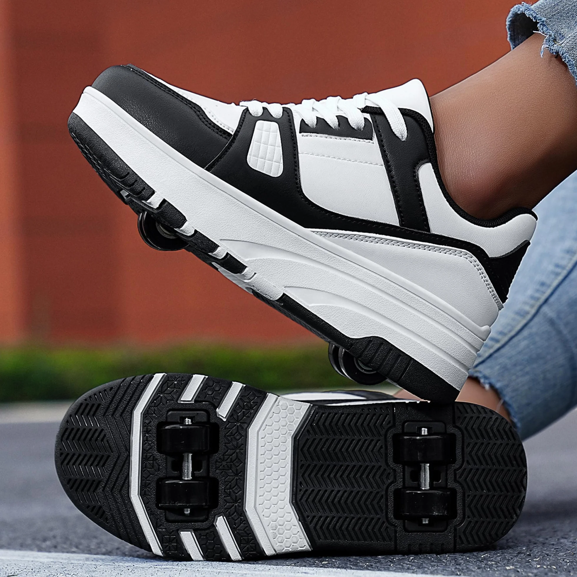 Buty do jazdy na rolkach dla dzieci, dziewcząt, chłopców, odpinane, modne trampki na kółkach