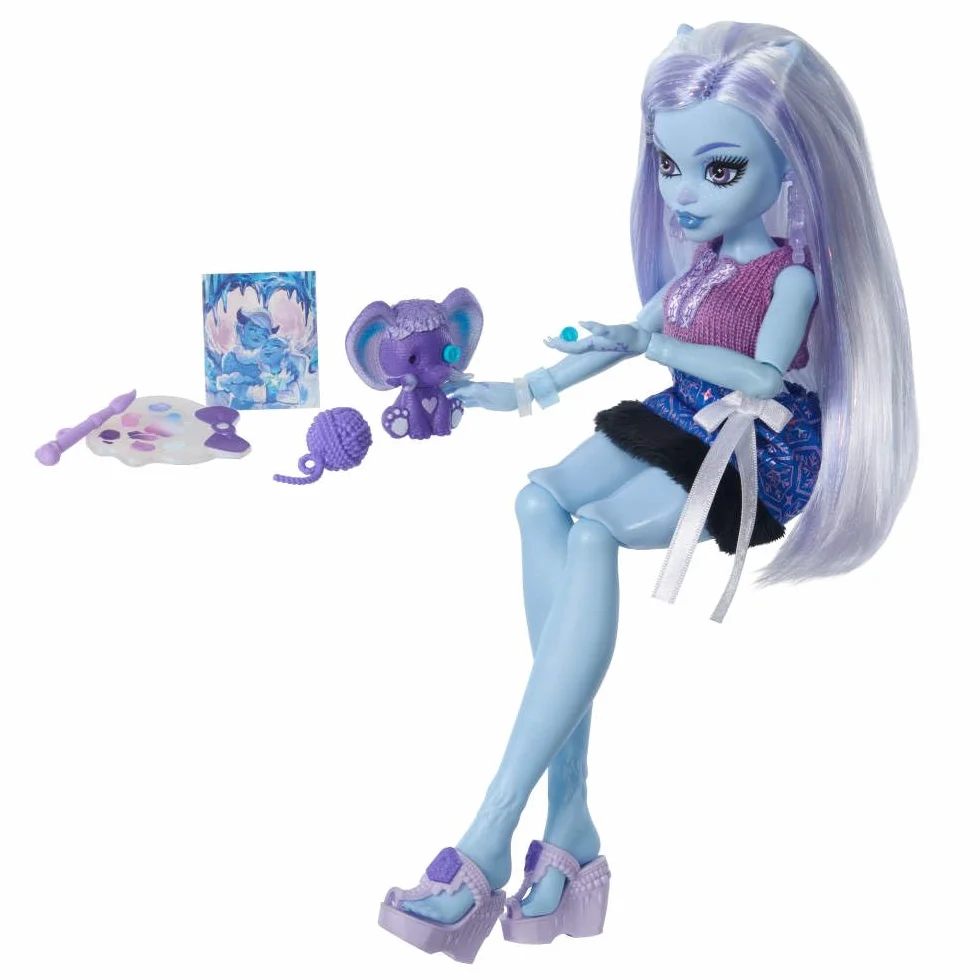 Monster High Straszyrelaks self-care Abbey Bominable Zestaw: lalka i akcesoria-niespodzianki, w tym „henna” oraz akcesoria do malowania i szydełkowania, zabawka dla dzieci 4+, JHK44