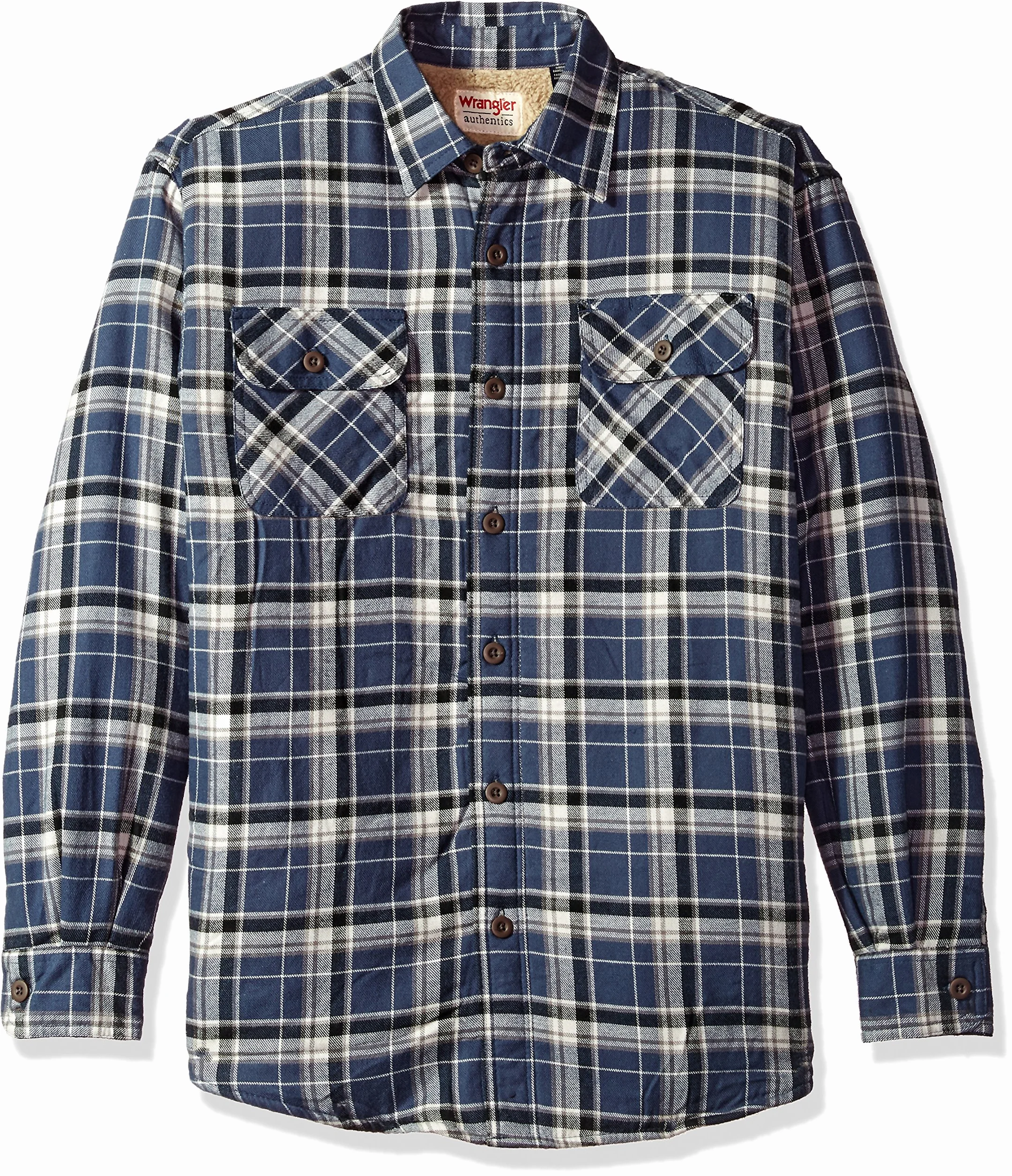 Wrangler Authentics męska koszula z długim rękawem i podszewką Sherpa