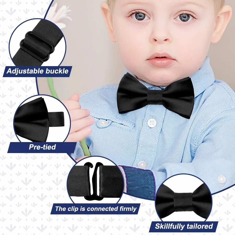 AOOWU Szelki szerokie z muszką w zestawie, 2,5 cm, regulowane szelki z muszką, dla mężczyzn z bardzo mocnymi 3 metalowymi klamrami, rozmiar uniwersalny dla mężczyzn i kobiet