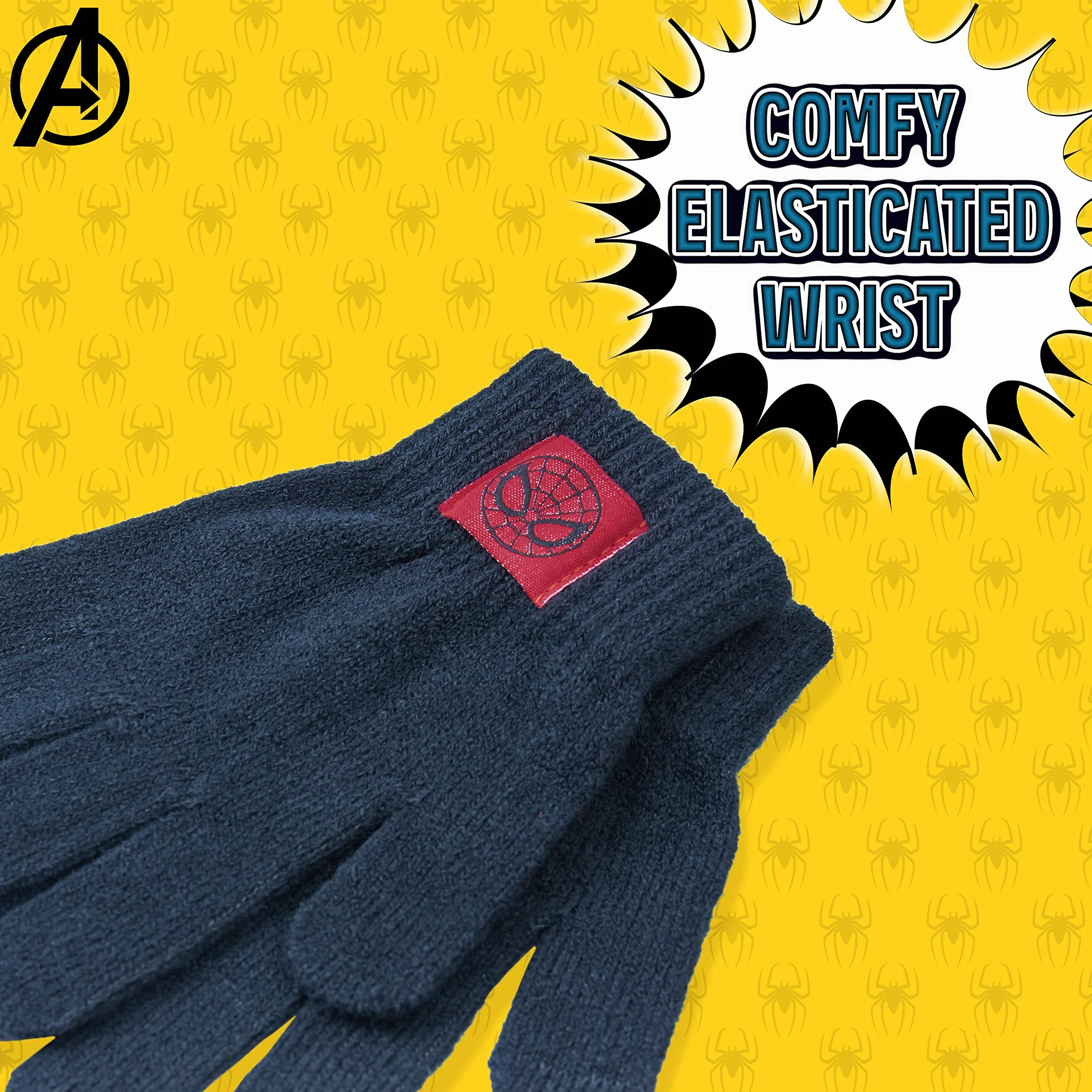 Marvel Beanie Zestaw Czapka, Szalik i Rękawiczki dla Dzieci- Avengers 2 lub 3 Częściowy Zestaw Zimowy - Prezenty Spiderman dla Chłopców