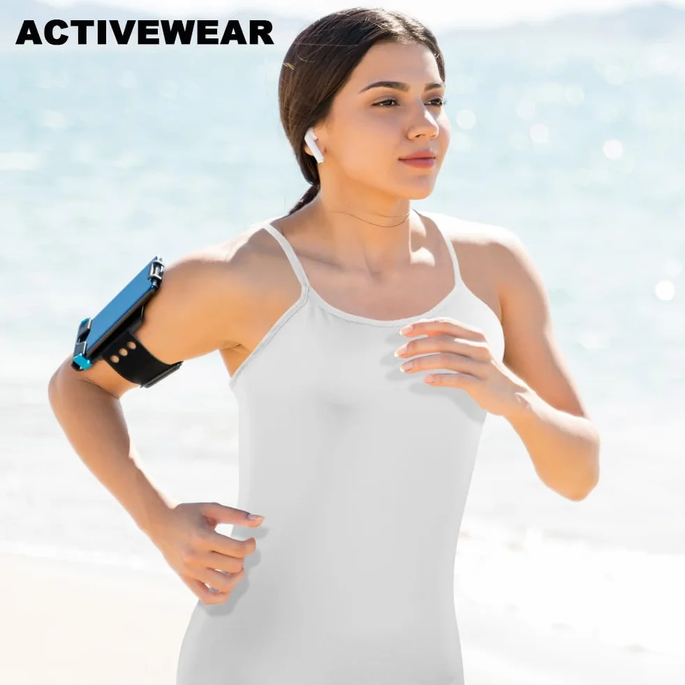 Aomig Damski tank top z rozciągliwymi ramiączkami, regulowane ramiączka Spaghetti Podstawowy, Koszulka bez rękawów Camisole Camis, odpowiedni dla kobiet i dziewcząt do ćwiczeń, jogi