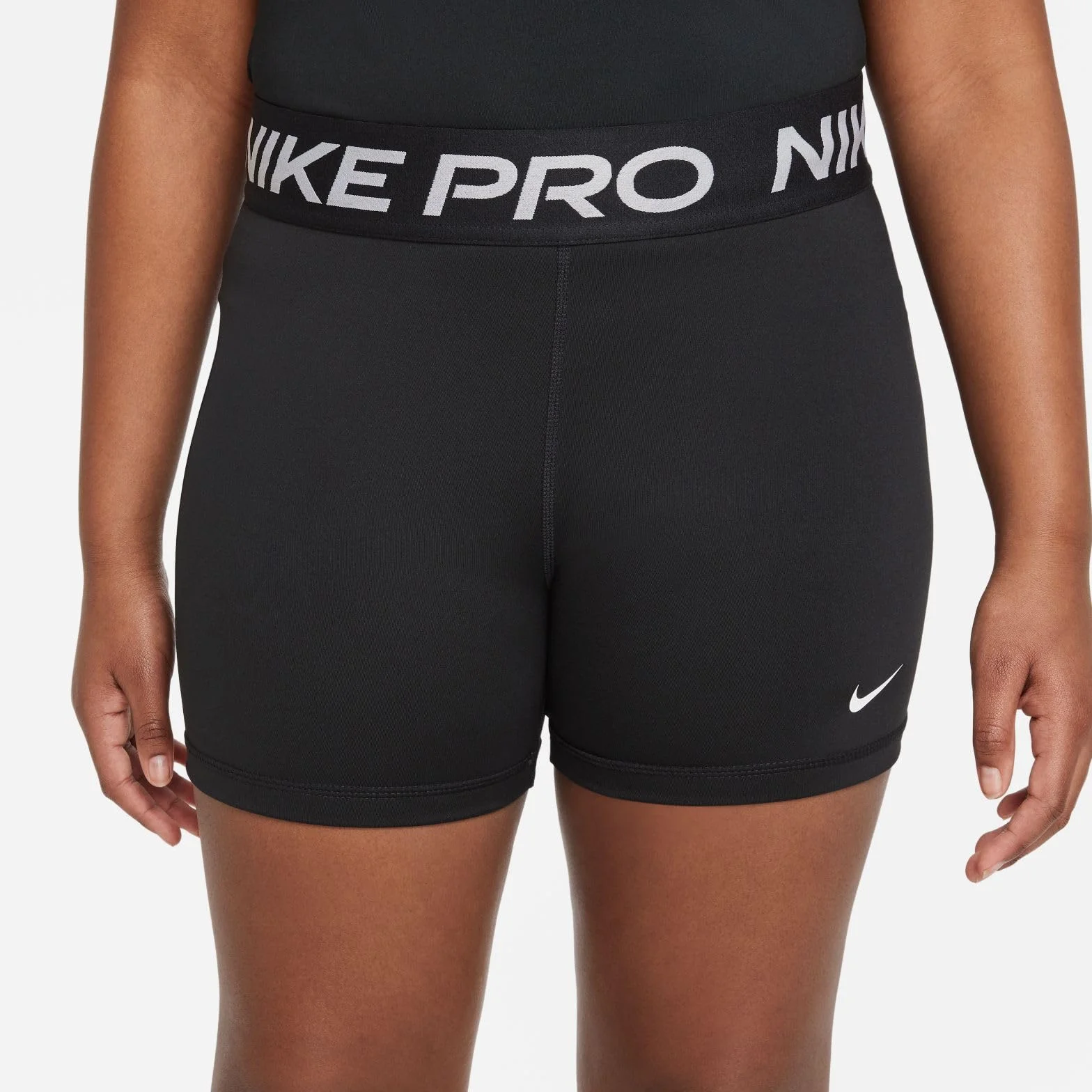Nike Dziewczęce Pro Dri-fitUPPER obcisłe do uda, czarny/biały, 8-9 años Grande