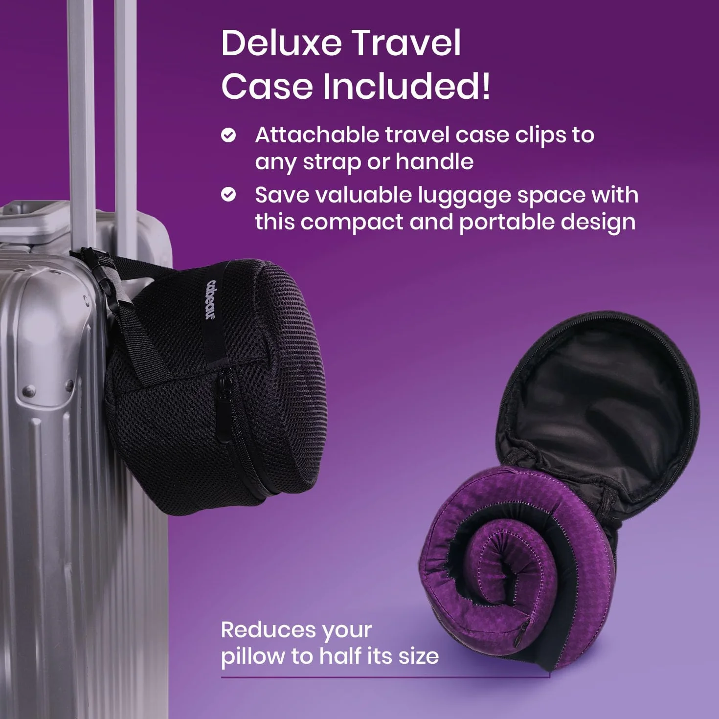 Cabeau Evolution Cool Travel Pillow - The Best Air Circulating Head and Neck Memory Foam Cooling Travel Pillow - Black