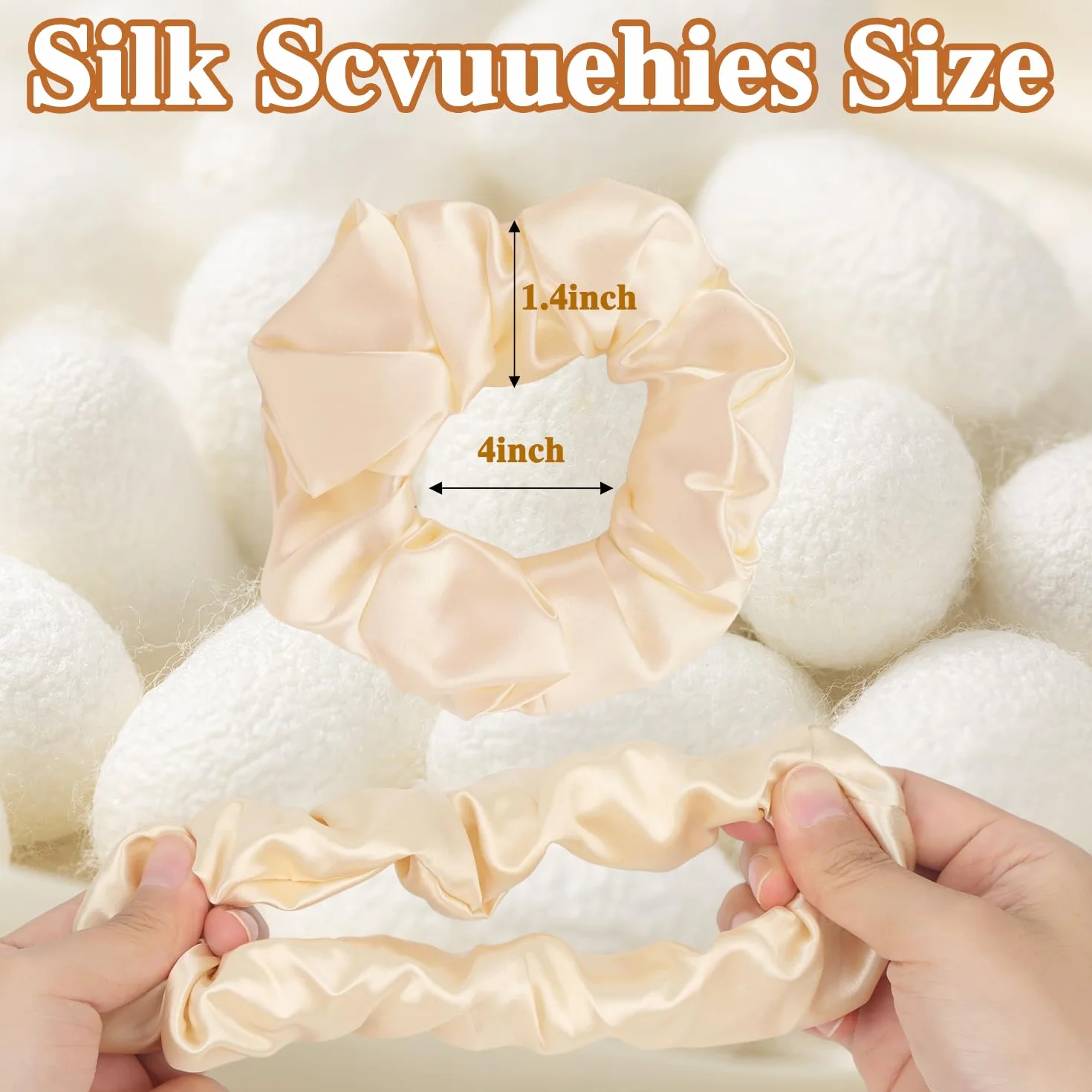 Zestaw 4 gumek do włosów, 100% czystego jedwabiu morwowego, małe Scrunchies, elastyczne opaski do włosów, ozdoba do włosów, gumka do warkocza, mniej puszenia się włosów i łamania włosów