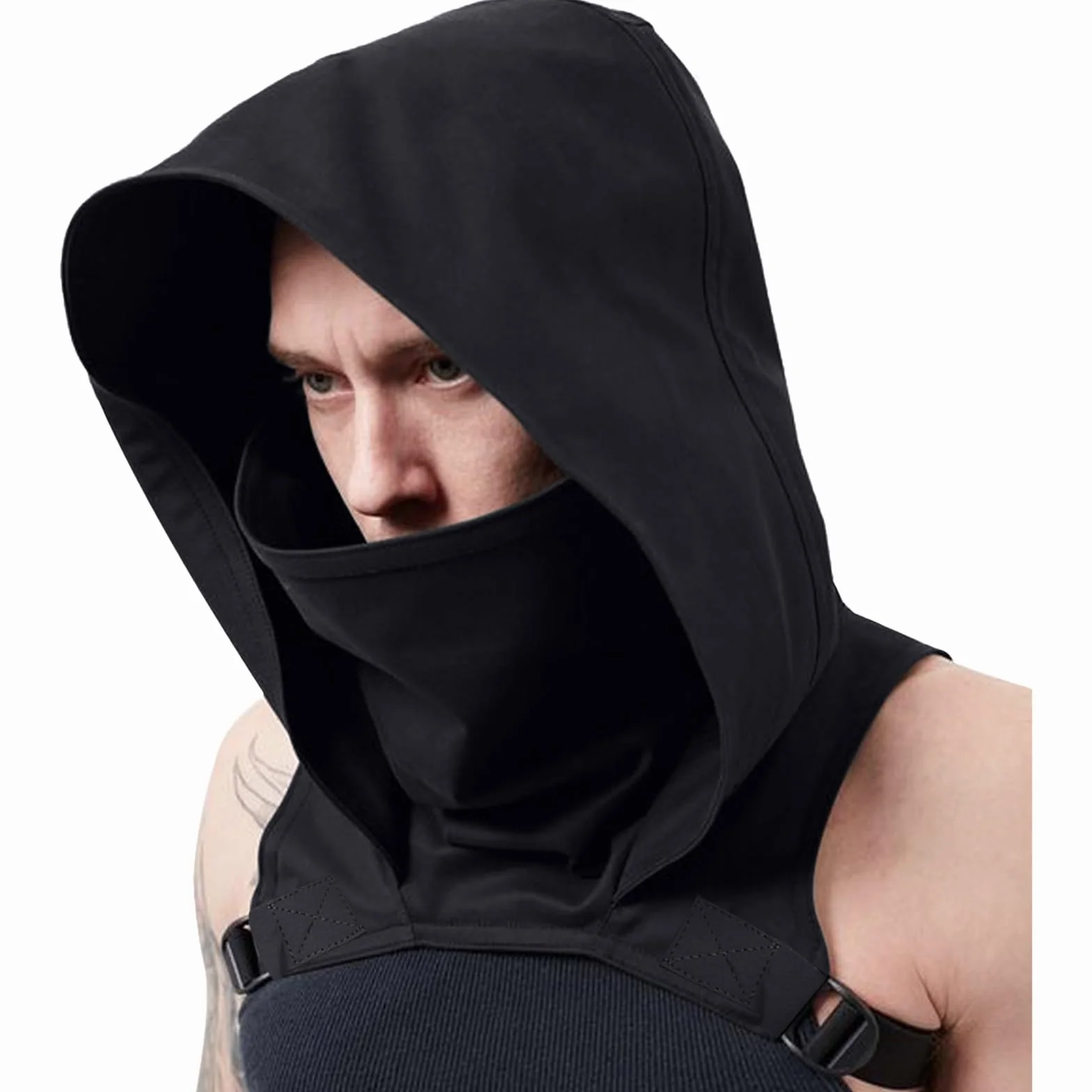 keland Cyberpunk łajdak gotycka peleryna z kapturem kapelusz na Halloween Ninja Cosplay