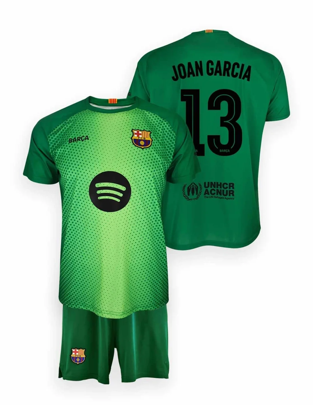 FCB FC Barcelona Joan Garcia zestaw bramkarza nr 13 25/26 – koszulka i szorty – oficjalna licencjonowana replika