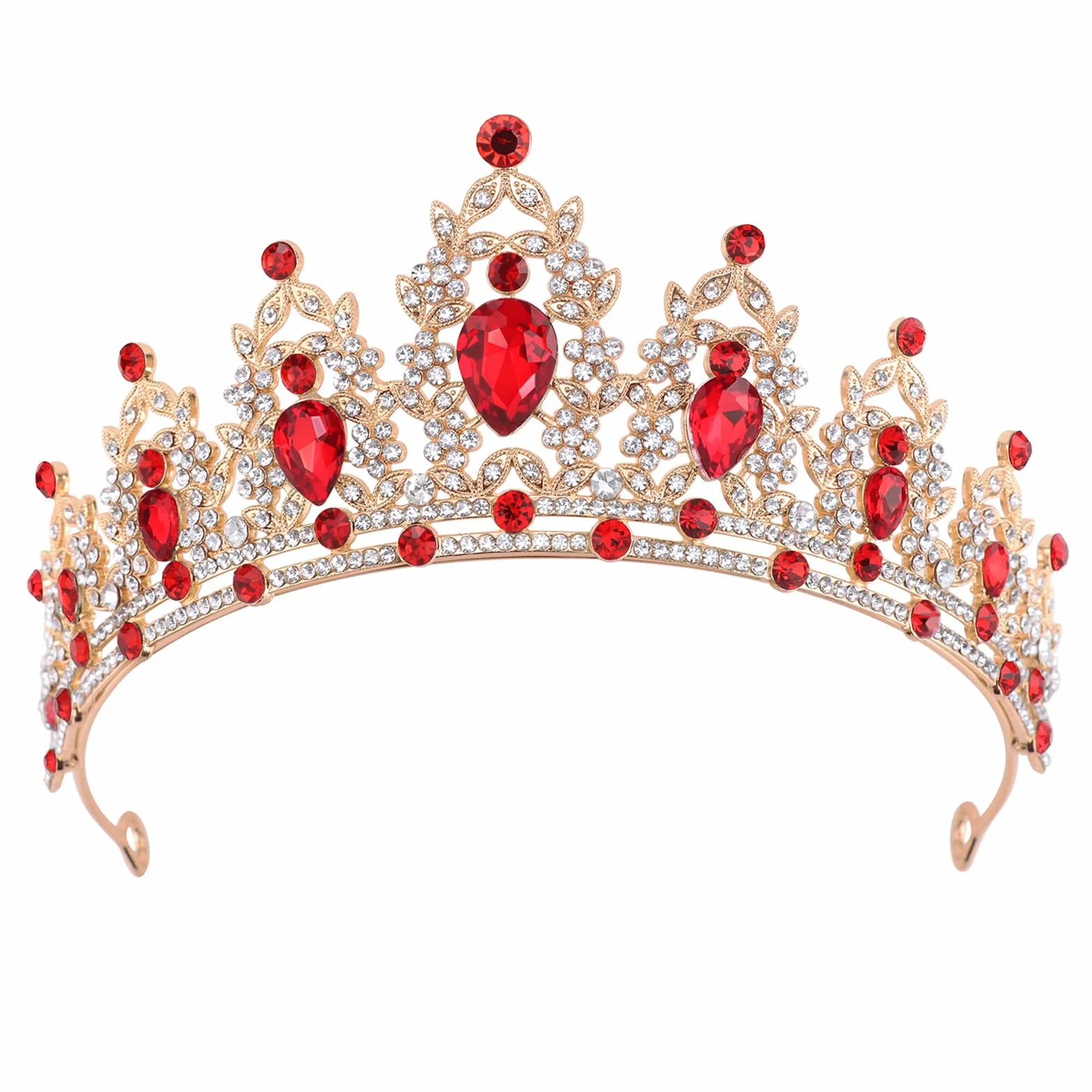 DRESHOW Korona Urodzinowa dla Kobiet Urodzinowa Kryształowa Tiara z Kryształu Górskiego dla Dziewczynek Ozdoby do Włosów Akcesoria ślubne Tiara Brokatowa Księżniczka Korona Opaski na Imprezę
