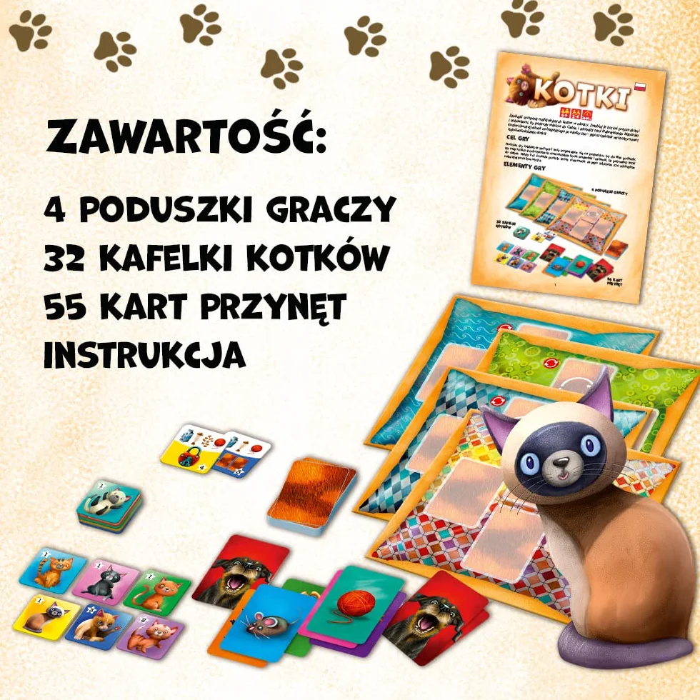 Trefl Kotki – Szalona Gra Planszowa Dla Całej Rodziny, Koty, Dla Miłośników Kotów, Gra Towarzyska Pełna Zwrotów Akcji, dla Dorosłych i Dzieci od 6 Lat
