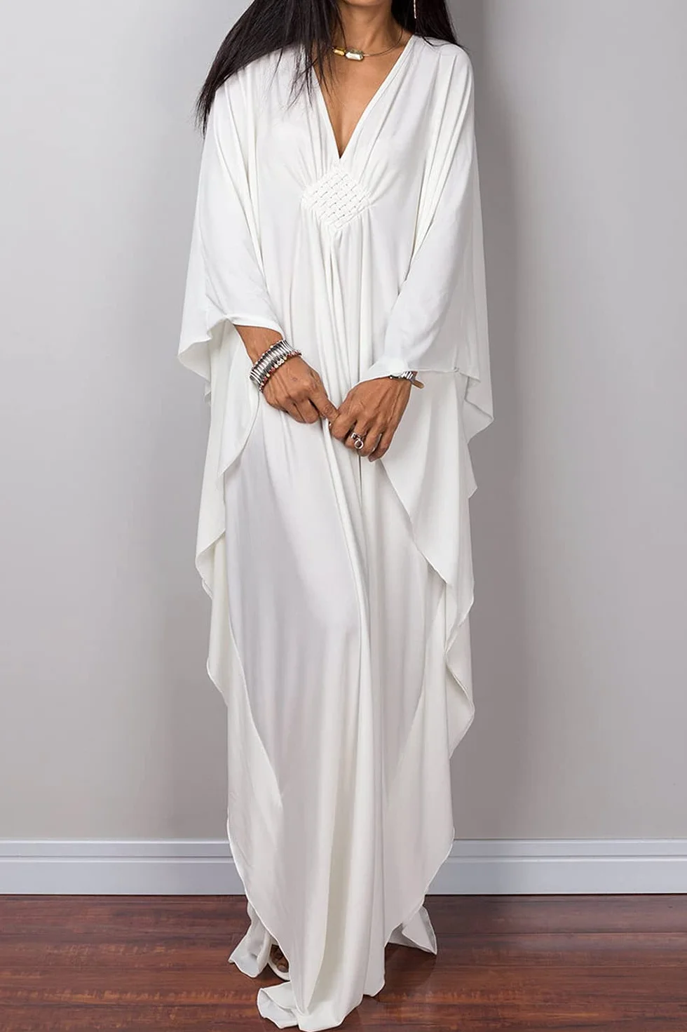 Wemen długa sukienka maxi typu kaftan boho strój kąpielowy okrycie plażowe szlafroki jeden rozmiar odzież domowa