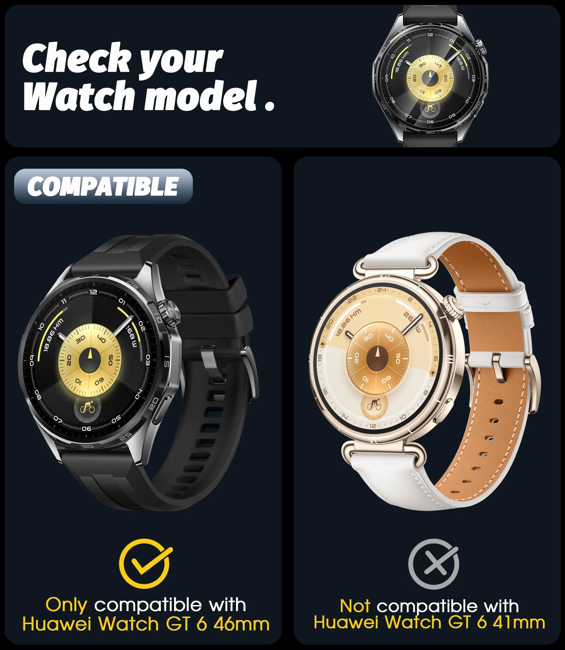 NEWZEROL Szkło ochronne kompatybilne z Huawei Watch GT 6 46 mm, ochrona wyświetlacza, 2,5D Arc Edges folia ochronna 9H, szkło odporne na zarysowania, bez pęcherzyków powietrza, folia ochronna na