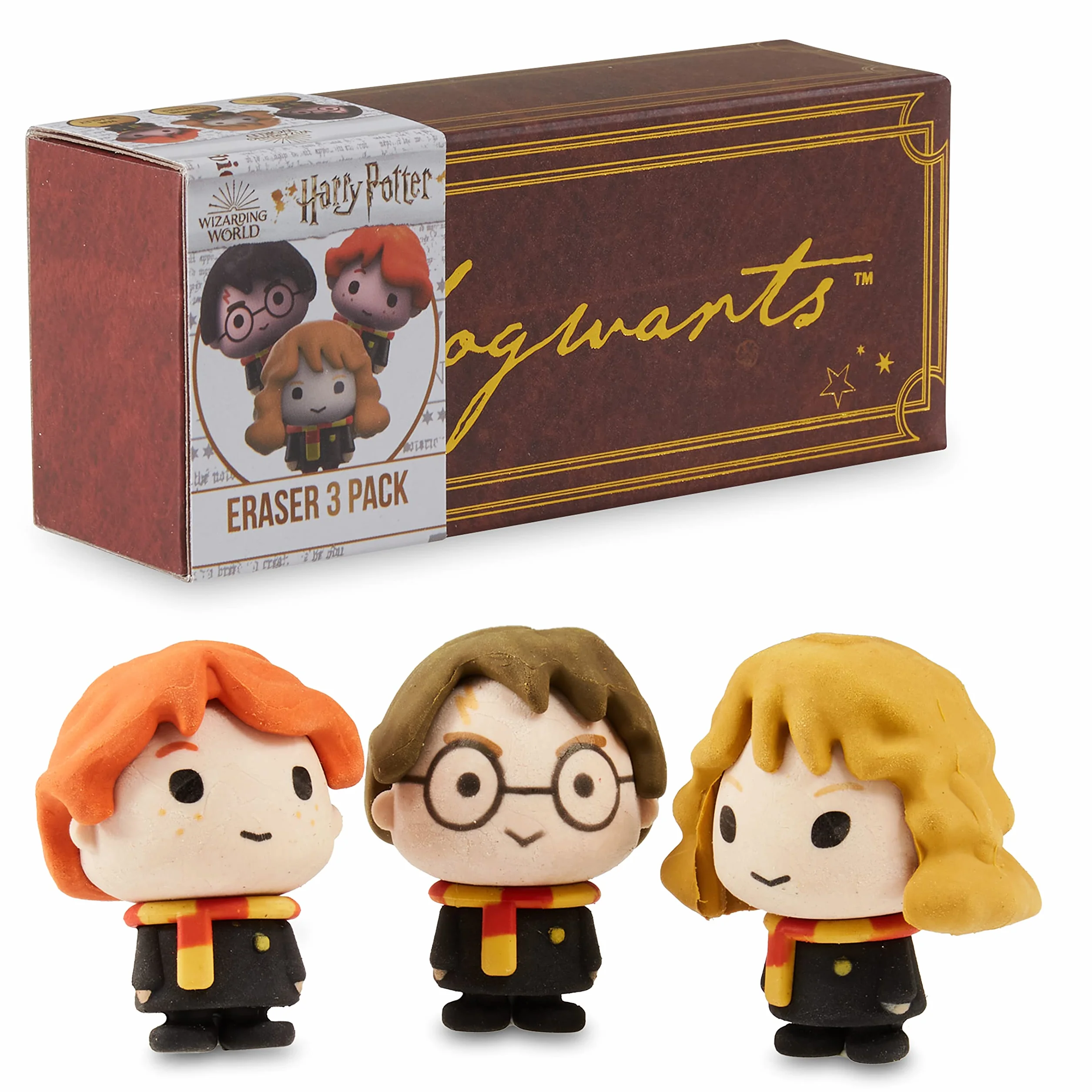 Harry Potter gumki do zmazywania, figurki do zabawy dla dzieci, 3 sztuki, prezenty Harry Potter dla dziewcząt i chłopców