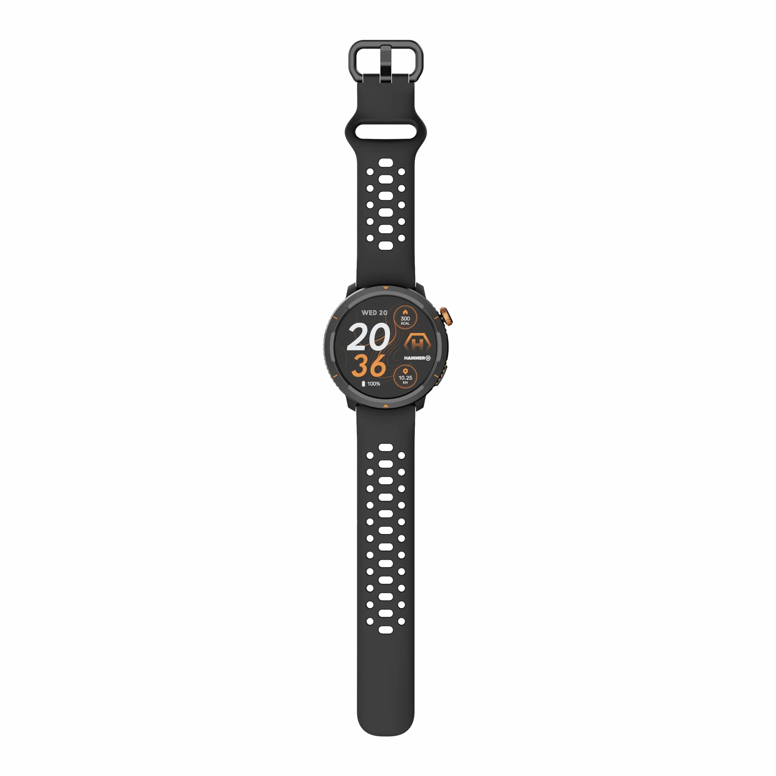 Hammer Smartwatch 2 Lite, wyświetlacz AMOLED 1,43 cala, funkcja Always-on-Display, bateria 370 mAh do 15 dni na jednym ładowaniu, wodoodporność 3 ATM, Bluetooth i przycisk SOS.