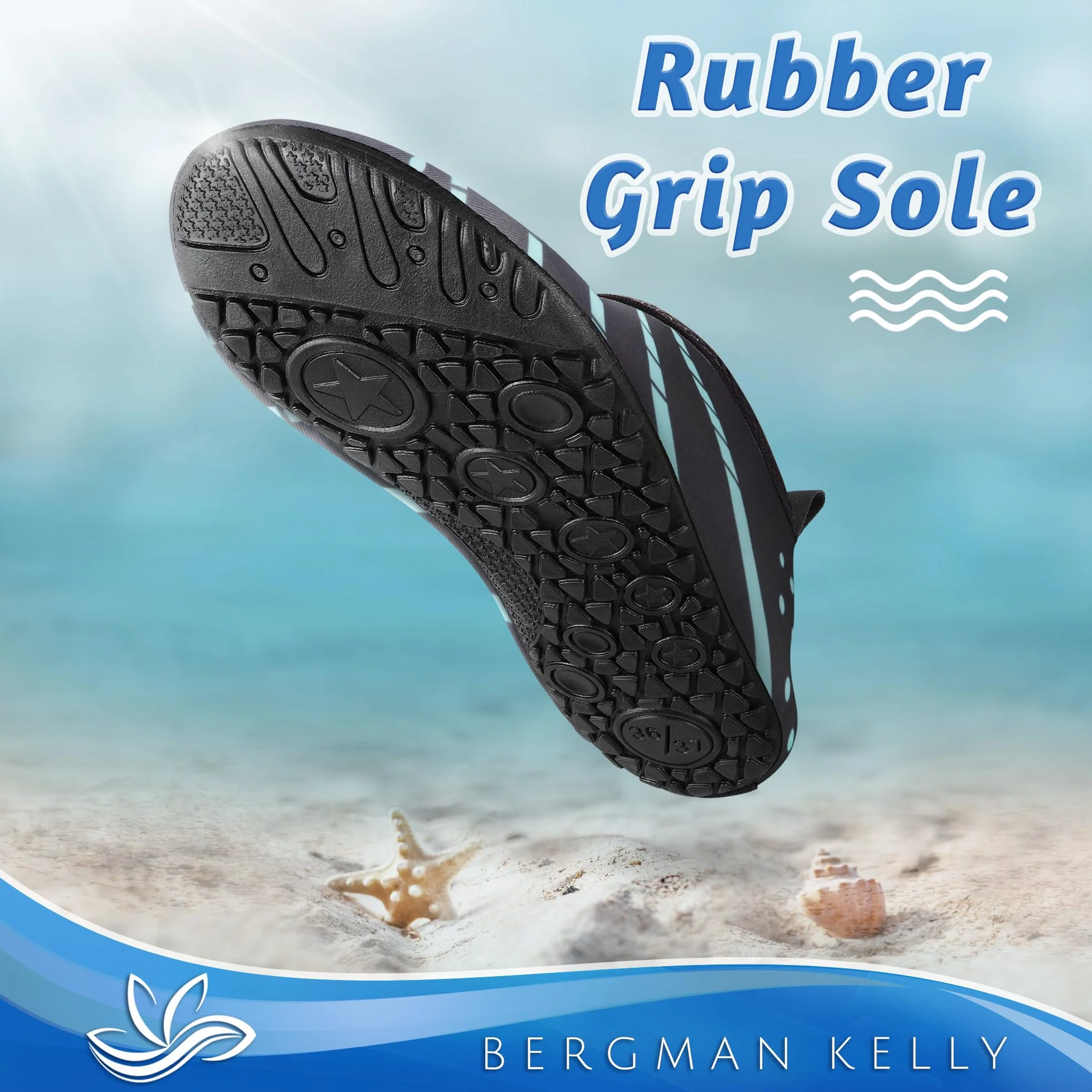 Bergman Kelly - Men's & Women's - Water Shoes - Multiple Sizes - Anti-Slip & Quick Drying Water Socks - Honeycomb Collection