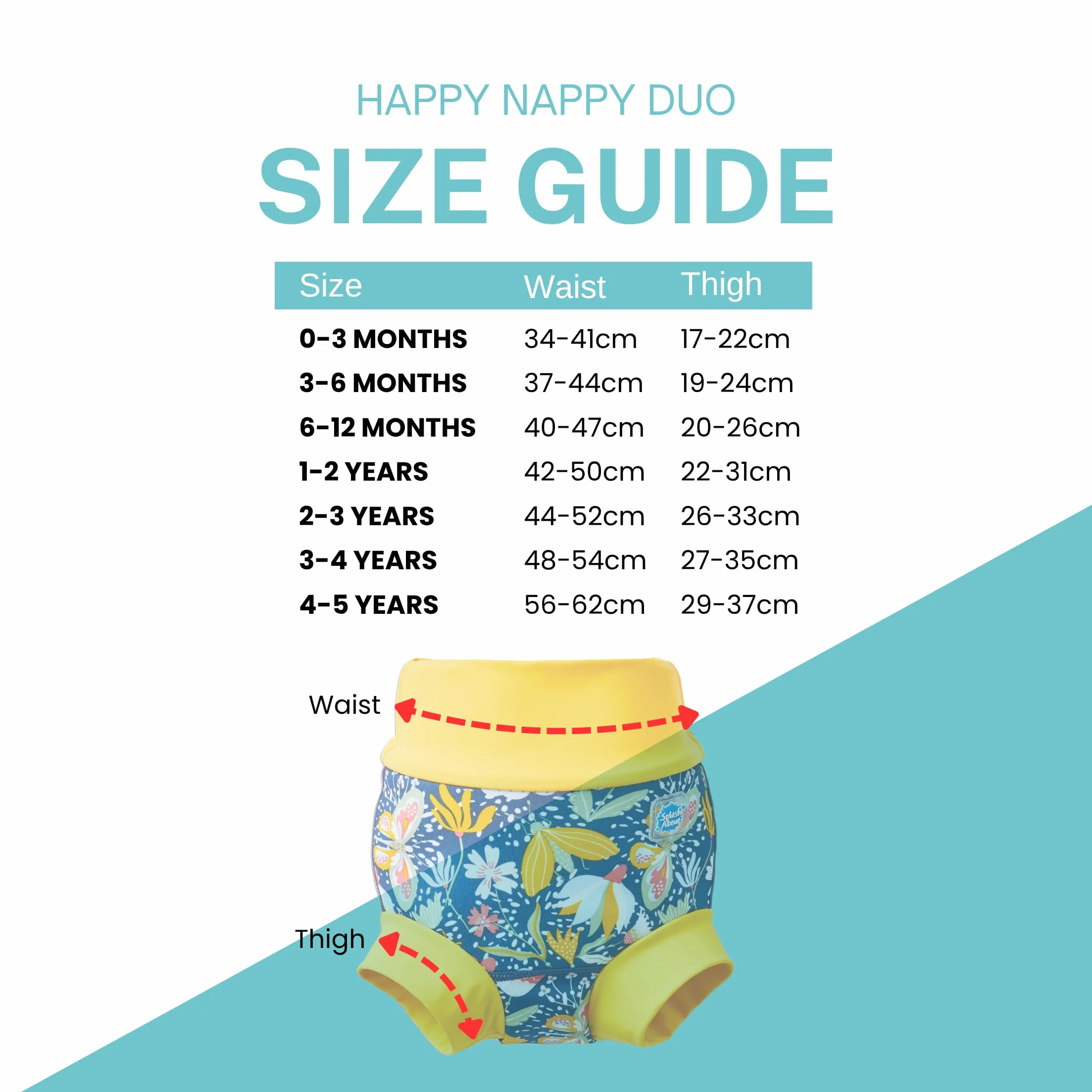 Splash About Happy Nappy Duo Wiederverwendbare Schwimmwindel, Garden Delight, 12-24 miesiące