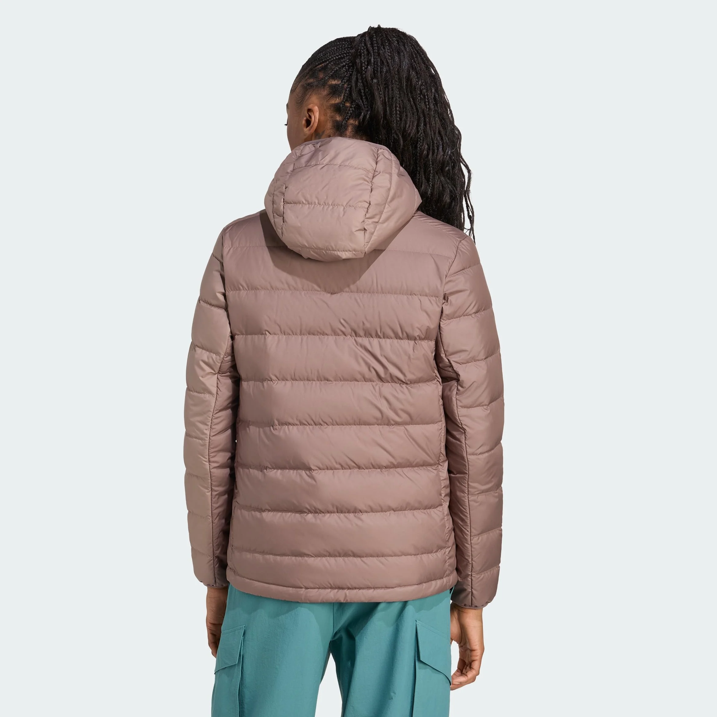 adidas dames Terrex Multi Light Down CLIMAWARM Hooded Jacket, Earth Strata/Trace Brown, S
