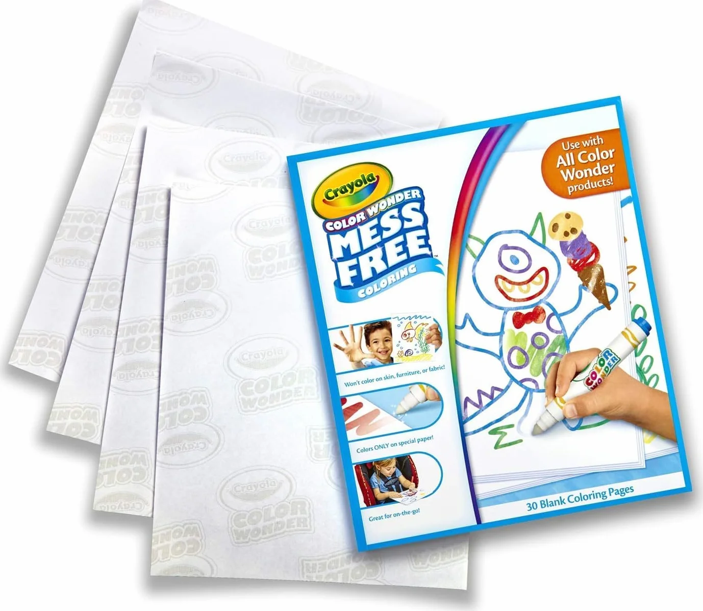 CRAYOLA Color Wonder, zestaw ekonomiczny kolor bez plam, motyw przyjaciół zwierząt, kreatywna aktywność dla dzieci, wiek 3,4,5 lat, 7505