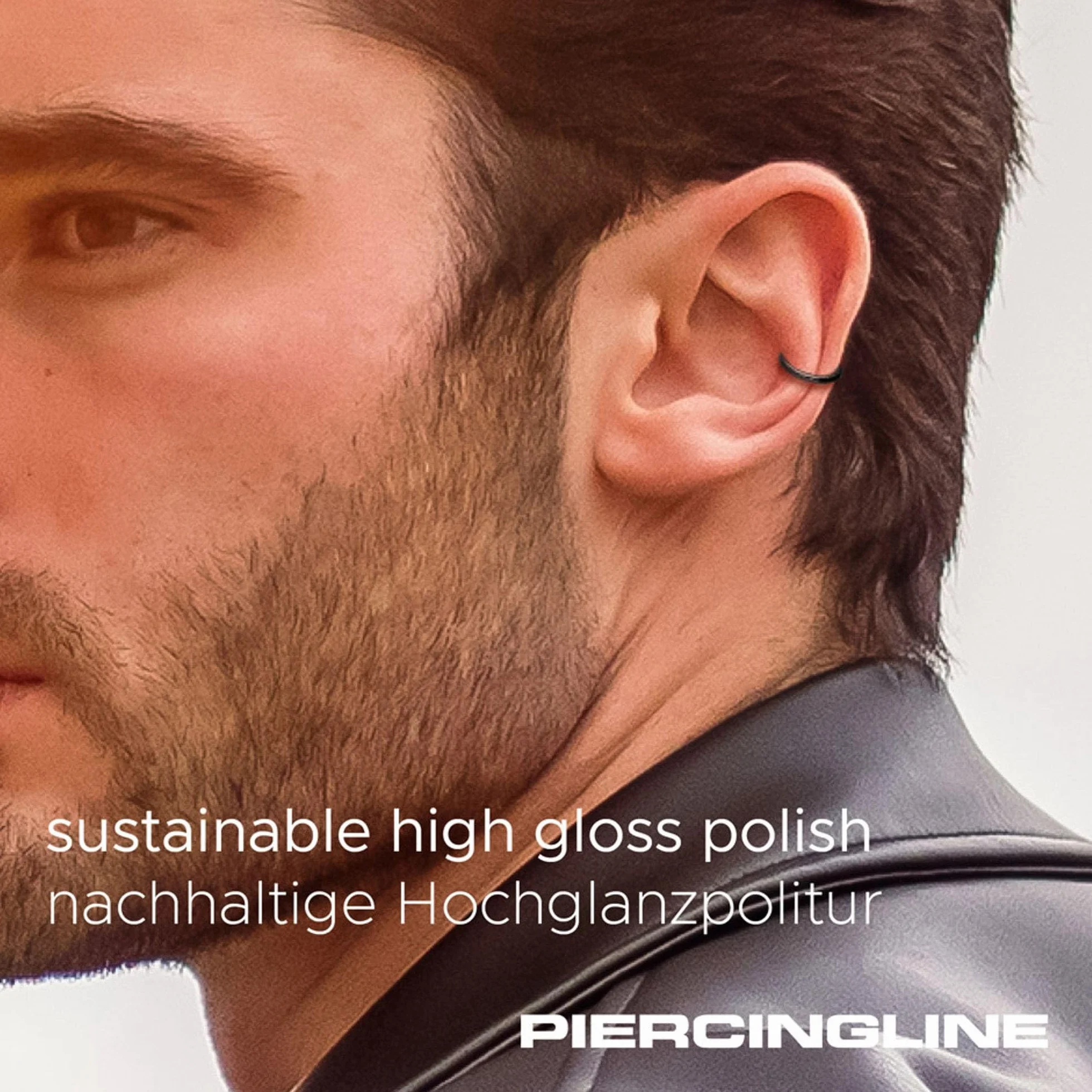 PIERCINGLINE Kolczyk segmentowy typu clicker ze stali chirurgicznej – piercing w kolorze złotym, srebrnym, różowym, czarnym lub niebieskim – do nosa, przegrody nosowej, ucha, helix lub tragus
