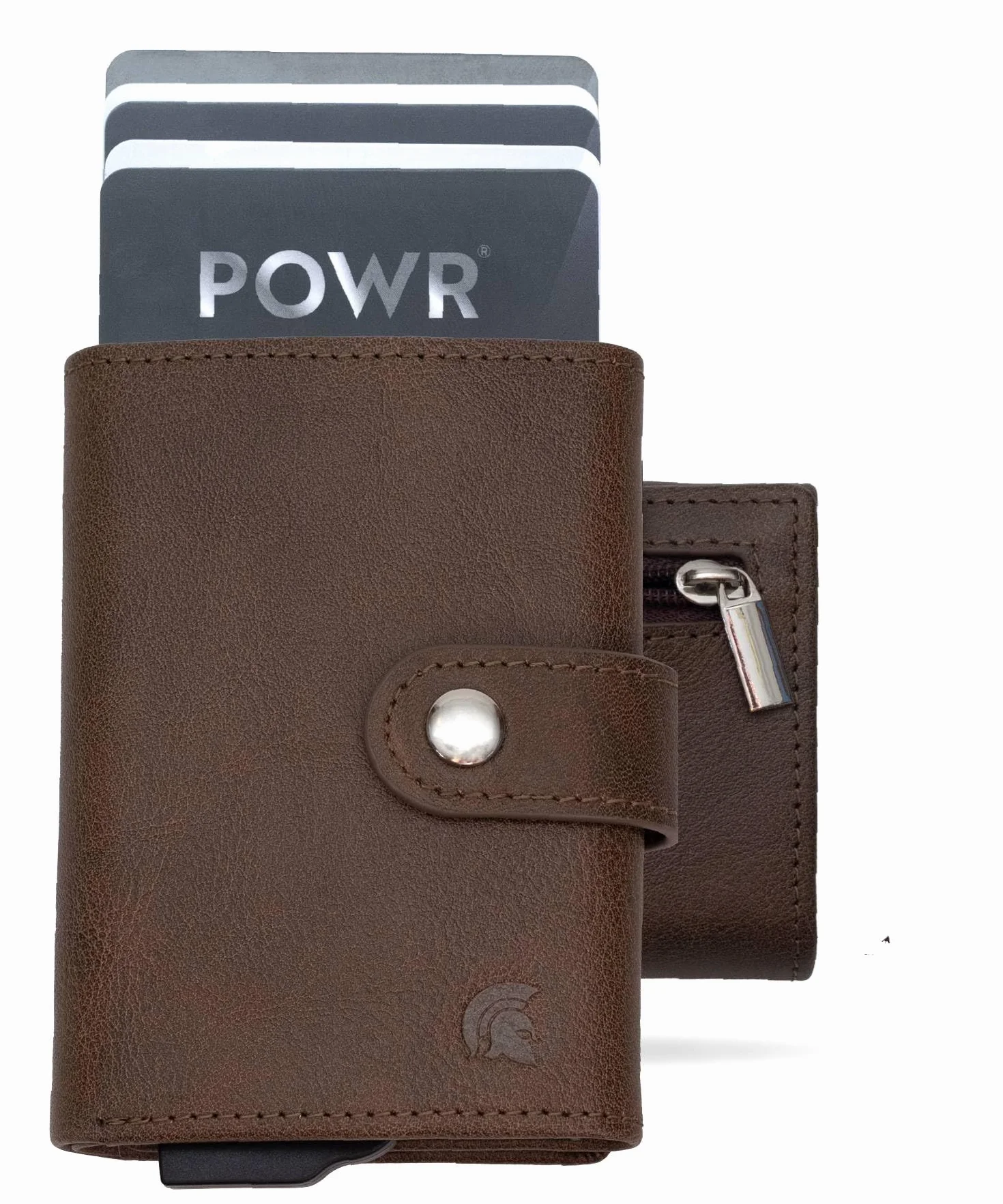 POWR Metalowy Portfel na Karty dla Mężczyzn - Smukły Minimalistyczny Portfel z Blokadą RFID, Aluminiowy Portfel Klasy Lotniczej z Mechanizmem Pop-Up, Elegancki i Bezpieczny Portfel na Karty