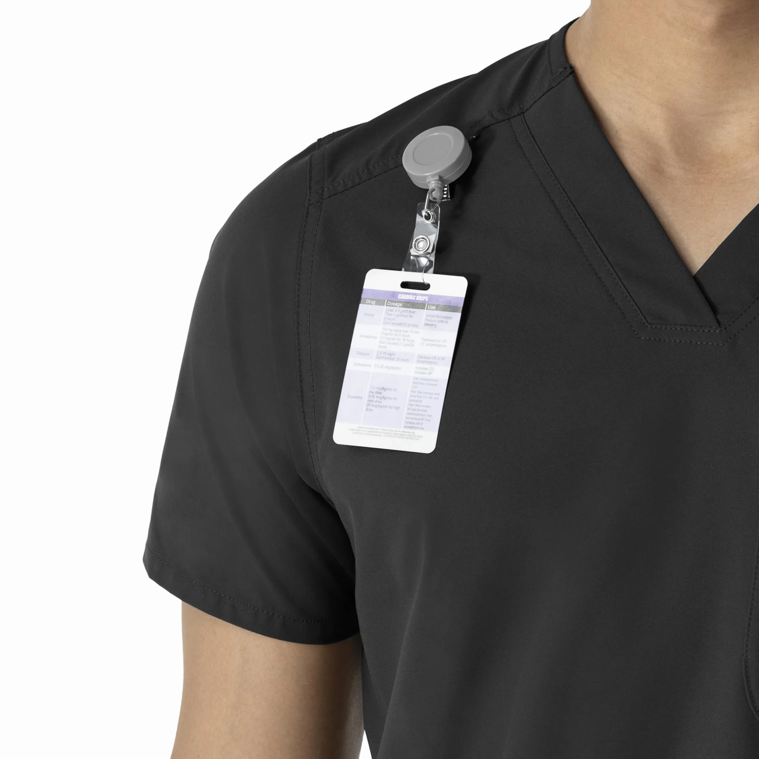 Carhartt Scrubs C16113 Force® Modern Fit V-Neck Top - Medium Regular - Black