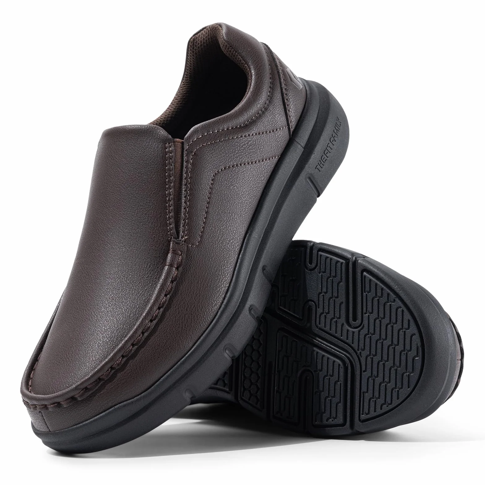 Fitville Buty Męskie Szerokie Slip On Trampki Wygodne Mokasyny Męskie Skórzane Pantofle Szerokie Trampki