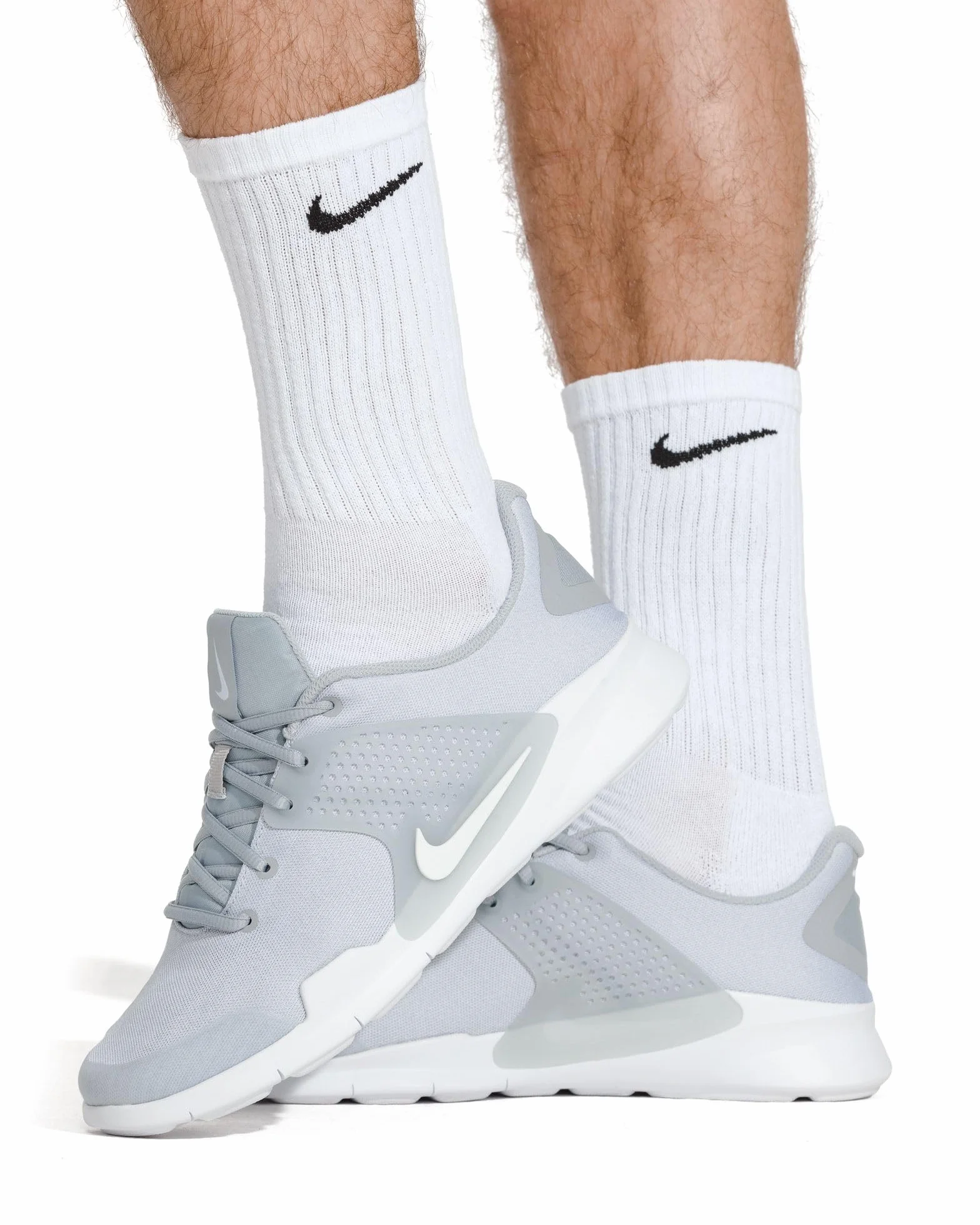 NIKE Męskie skarpety treningowe na co dzień 6 par, białe/czarne, L