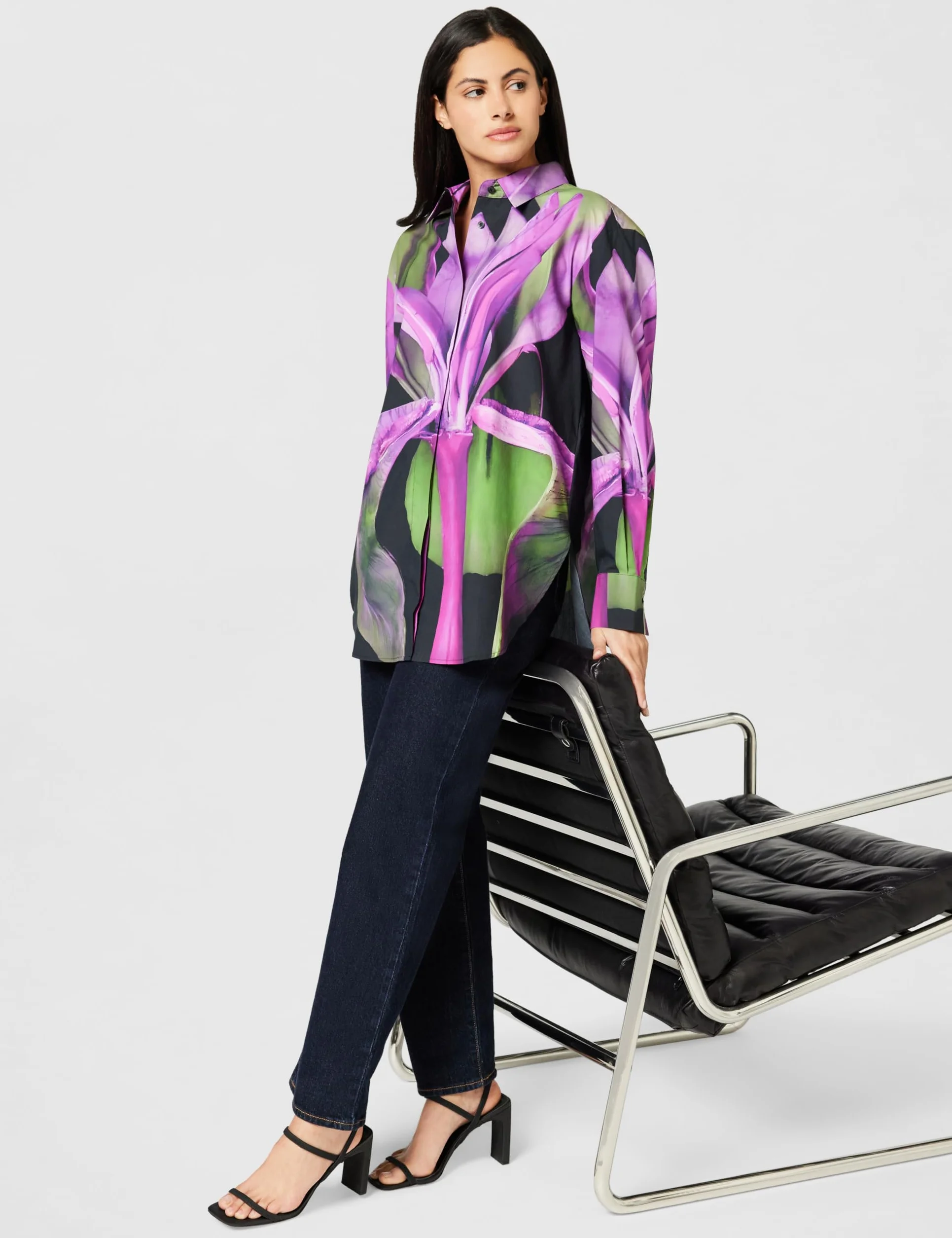 DESIGUAL CAMICIA MANICHE LUNGHE DONNA VIOLA