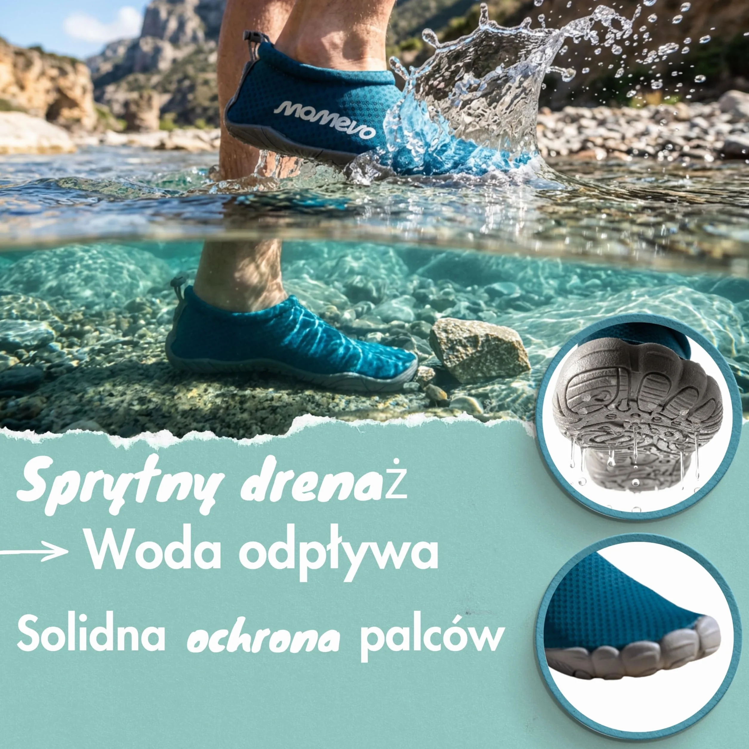 WaterMates buty kąpielowe dla kobiet i mężczyzn – lekkie, antypoślizgowe buty do wody z szerokim noskiem, szybkoschnące, na plażę, basen i do morza