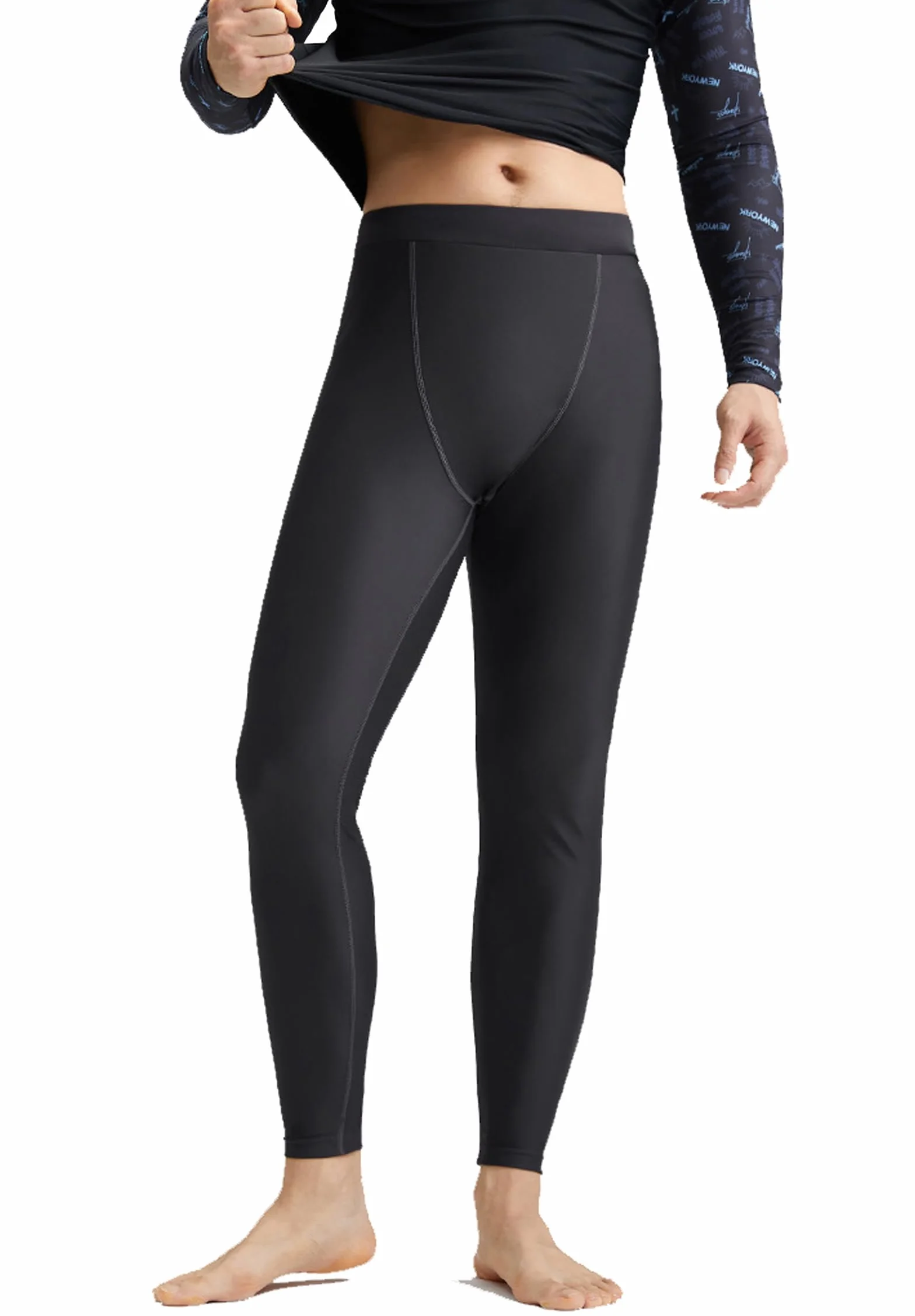 SANANG Męskie rajstopy sportowe Rash Guard legginsy anty-UV pływanie surfowanie spodnie szybkoschnące fitness..