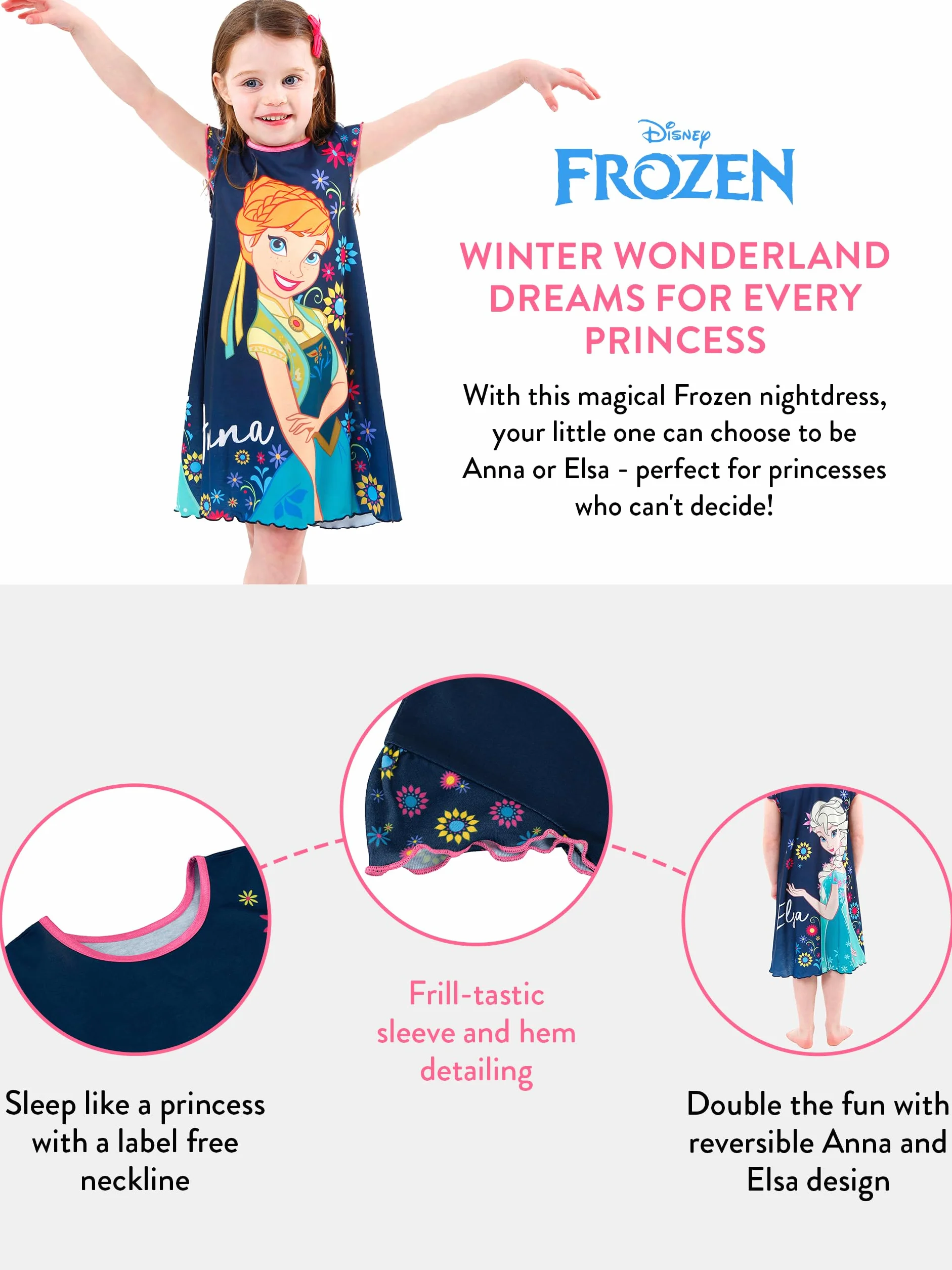 Disney Dziewczyny Koszula Nocna Frozen