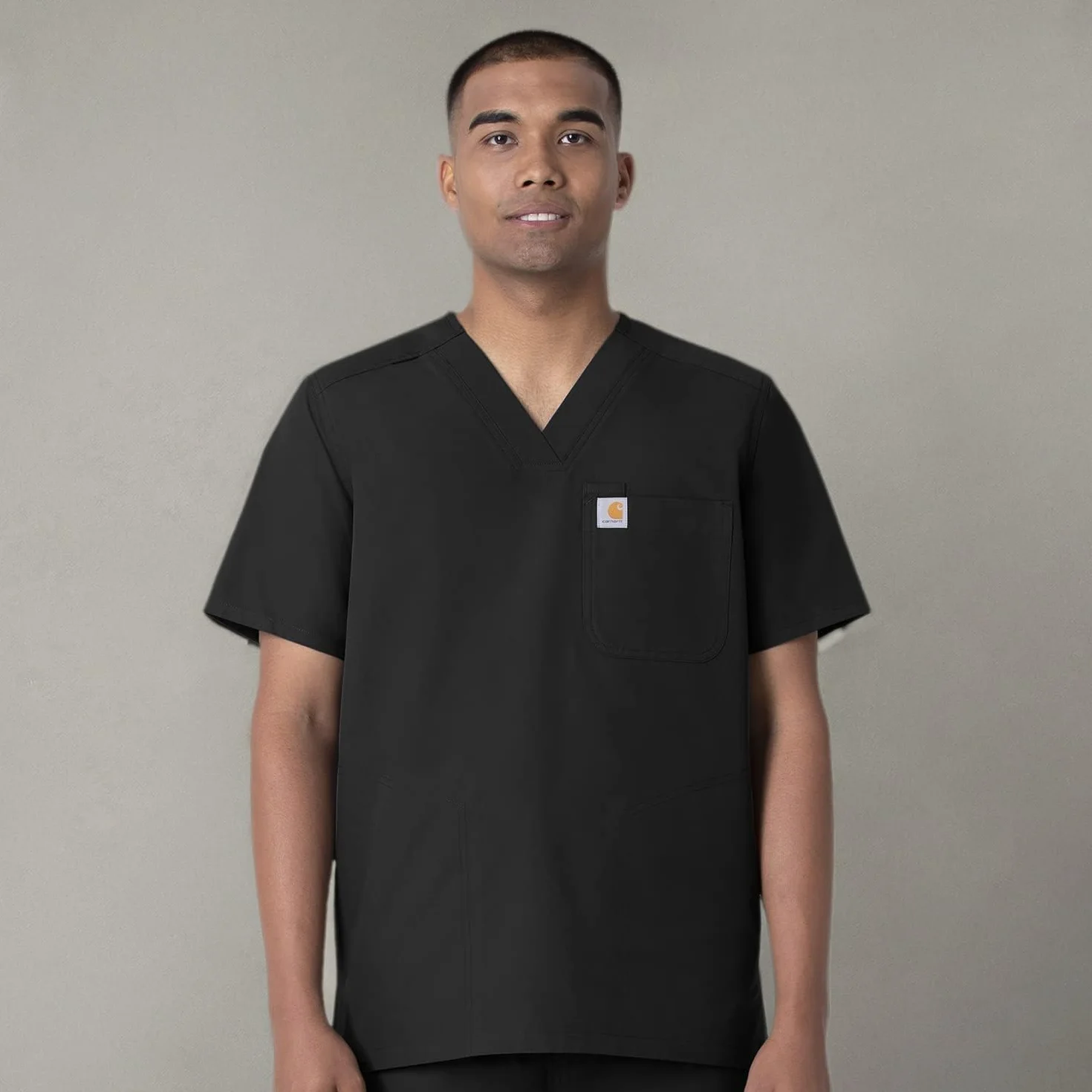 Carhartt Scrubs C16113 Force® Modern Fit V-Neck Top - Medium Regular - Black