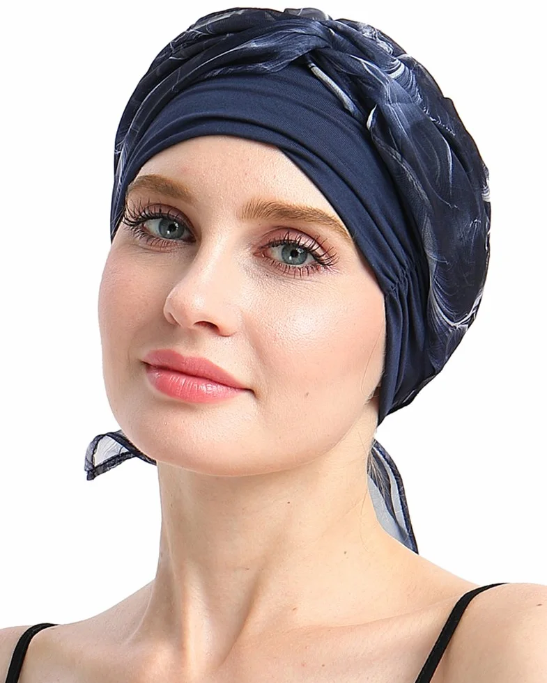 FocusCare chemo turban nakrycie głowy dla kobiet po chemioterapii chorych na raka, Flying Leather, jeden rozmiar