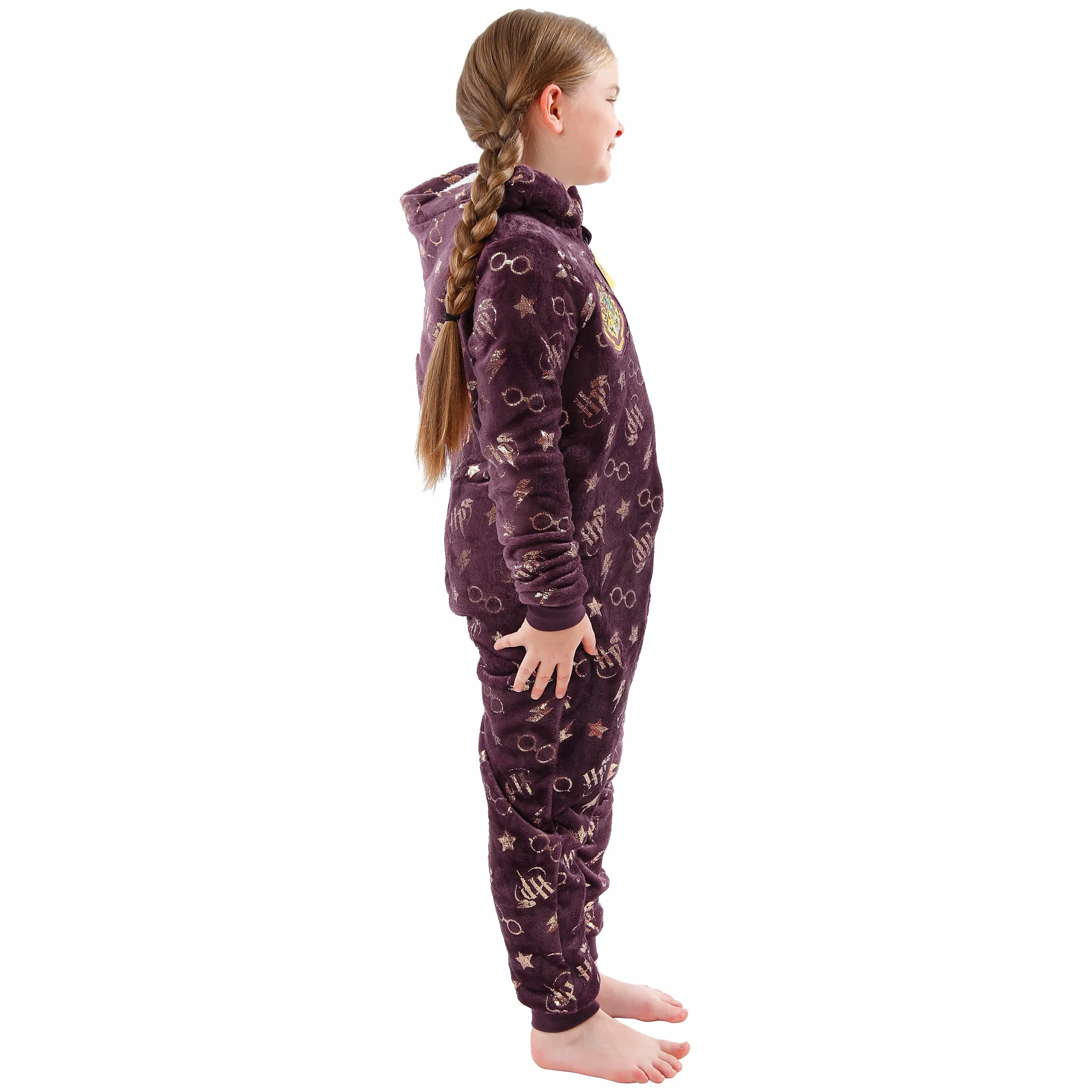 Onesie Harry Potter dla dziewczynek | Onesie dla dziewcząt z Hogwartu | Piżamy Gryffindor dla dziewczynek | 5 do 13 lat | Oficjalny towar