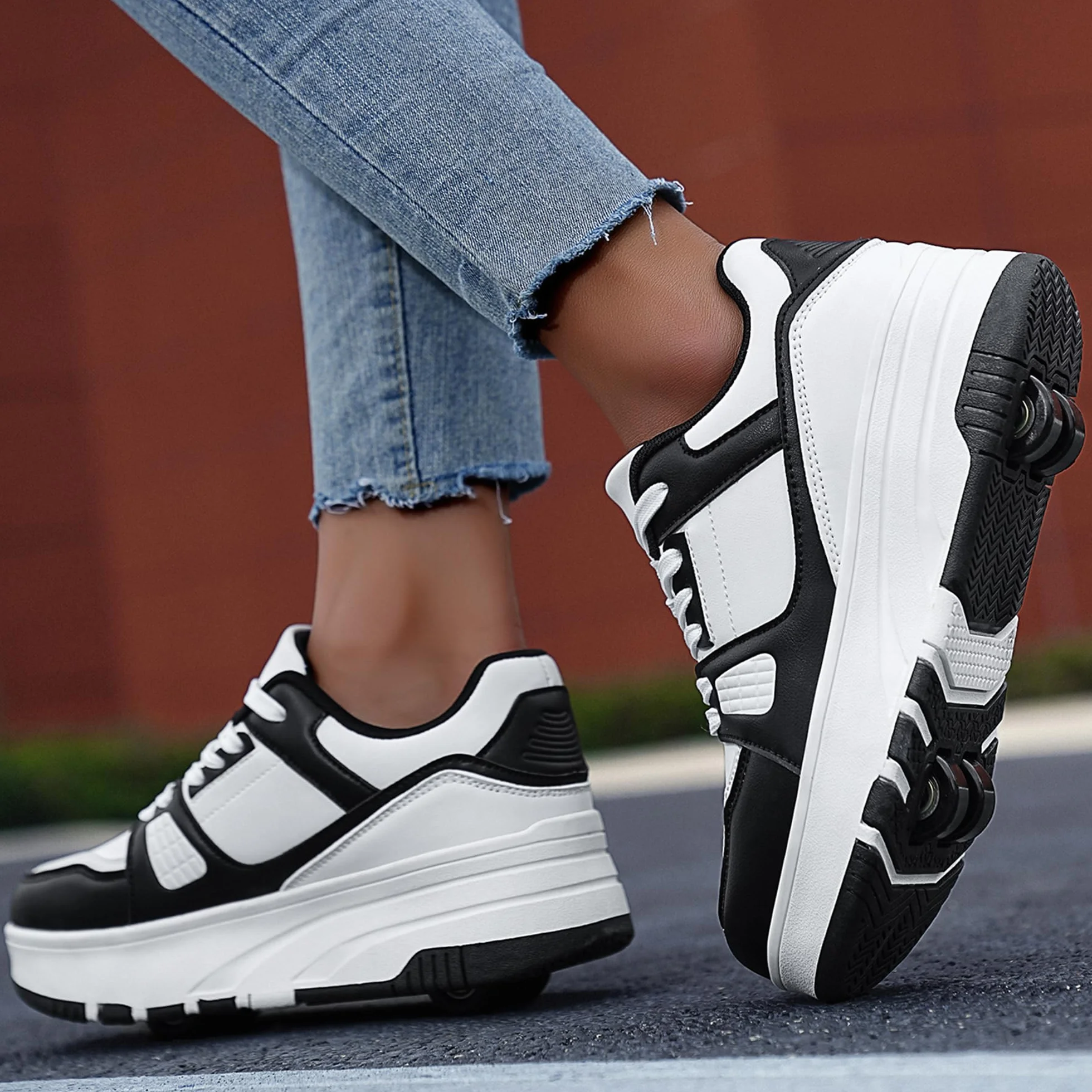 Buty do jazdy na rolkach dla dzieci, dziewcząt, chłopców, odpinane, modne trampki na kółkach