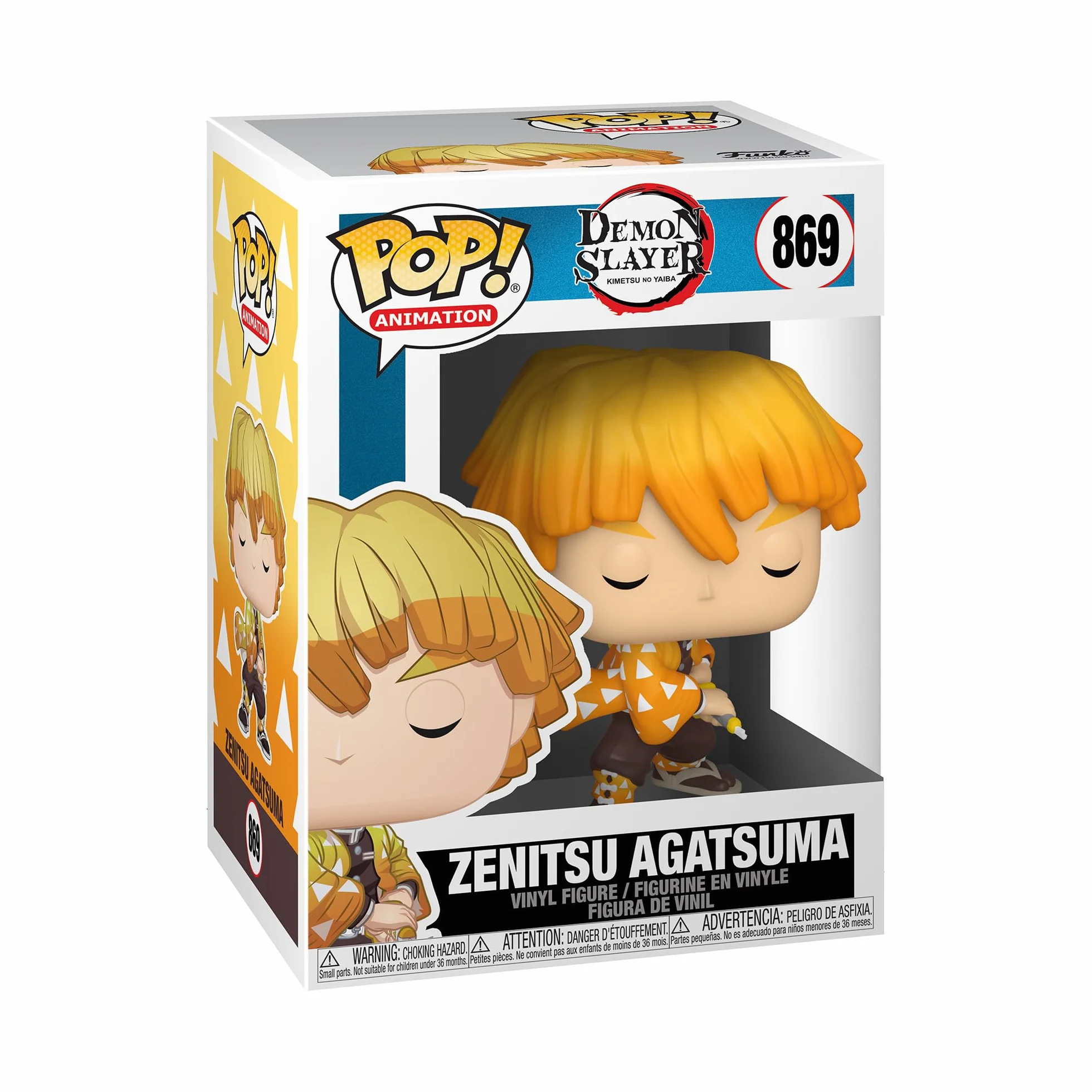 Funko POP! Animation: Demon Slayer - Zenitsu Agatsuma - Wyłącznie Amazon - Kolekcjonerska figurka winylowa - Pomysł na prezent - Oficjalny towar - Zabawki dla dzieci i dorosłych - Fani anime