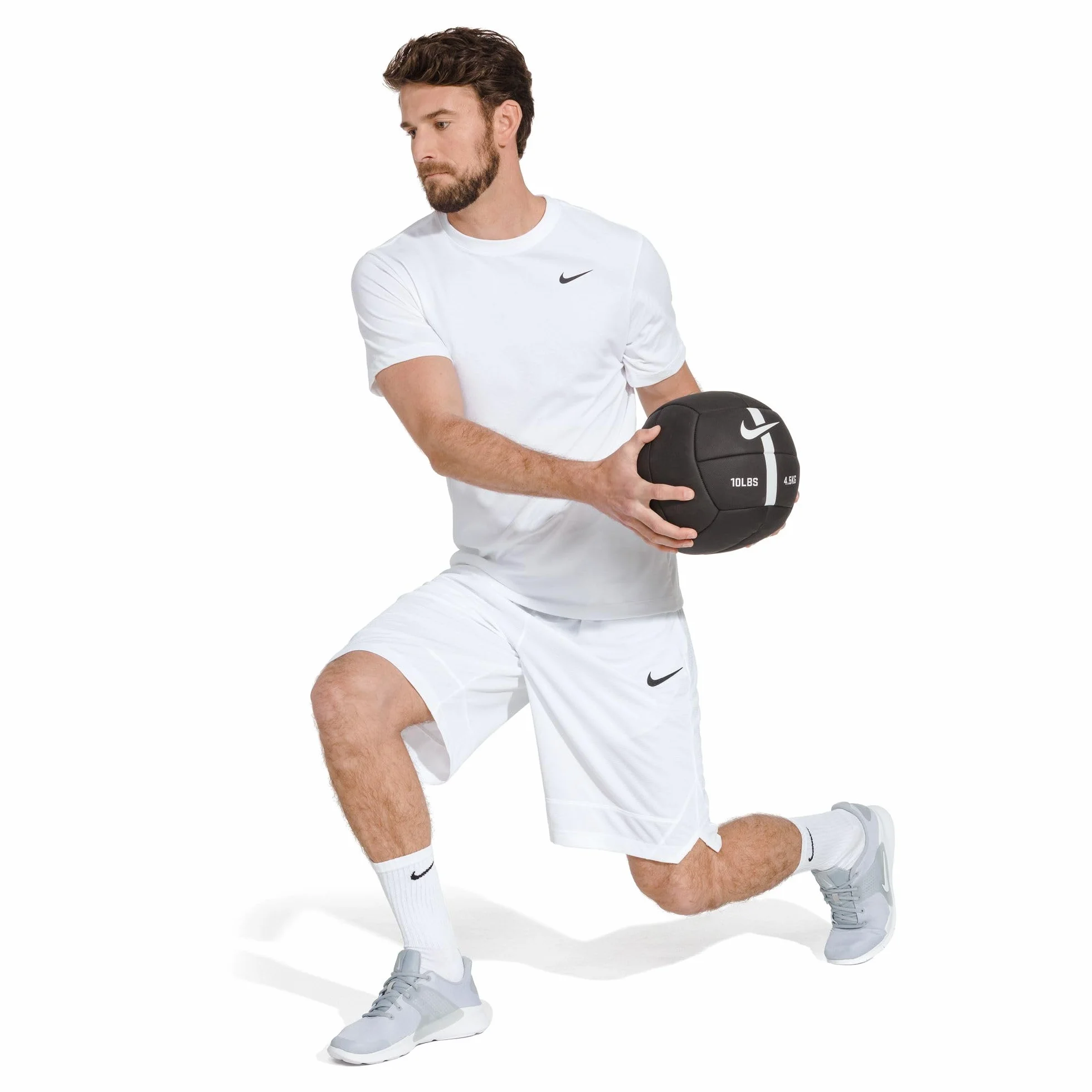 NIKE Męskie skarpety treningowe na co dzień 6 par, białe/czarne, L